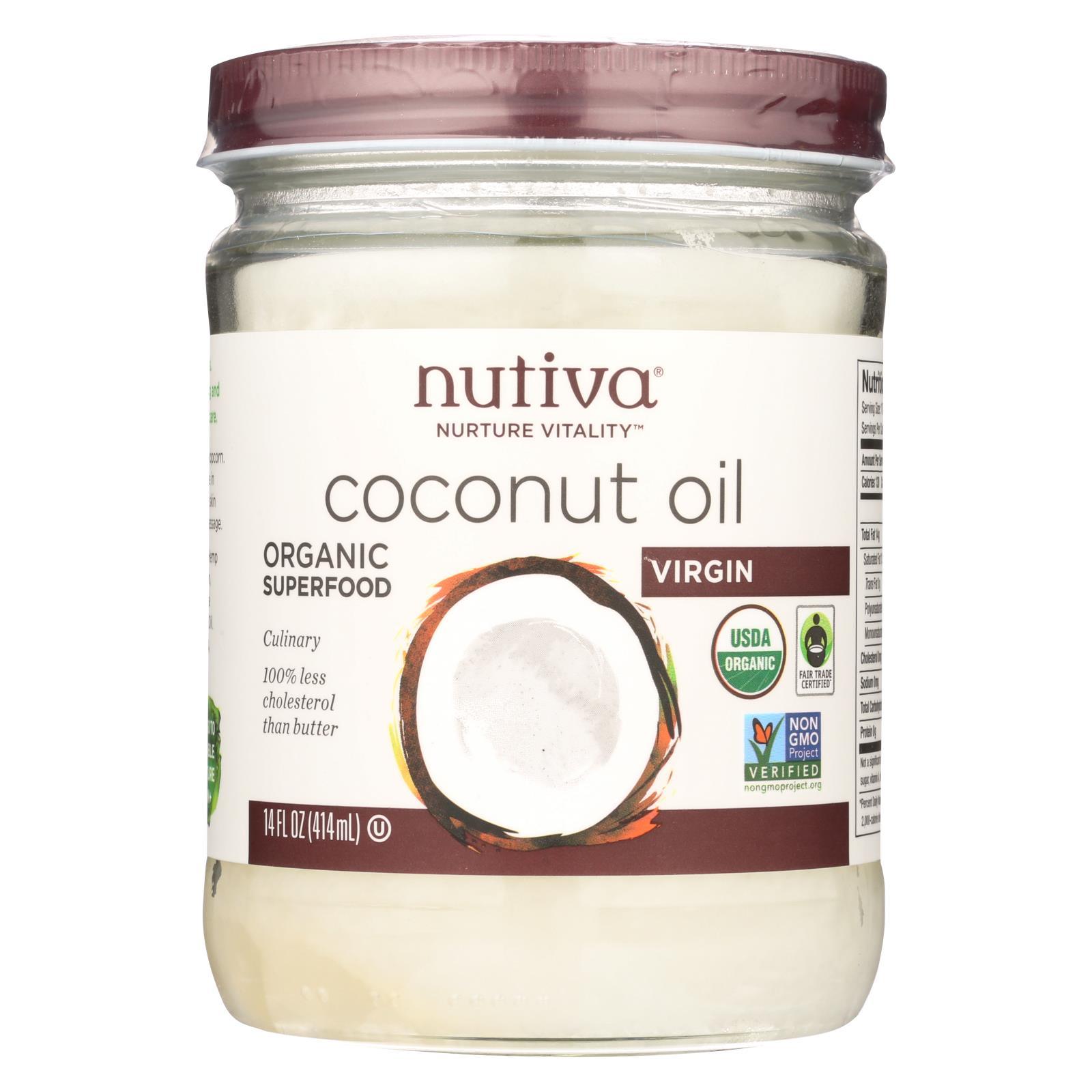 Nutiva Coconut Oil - Organic - Superfood - Virgin - Unrefined - 14 Oz - Case Of 6