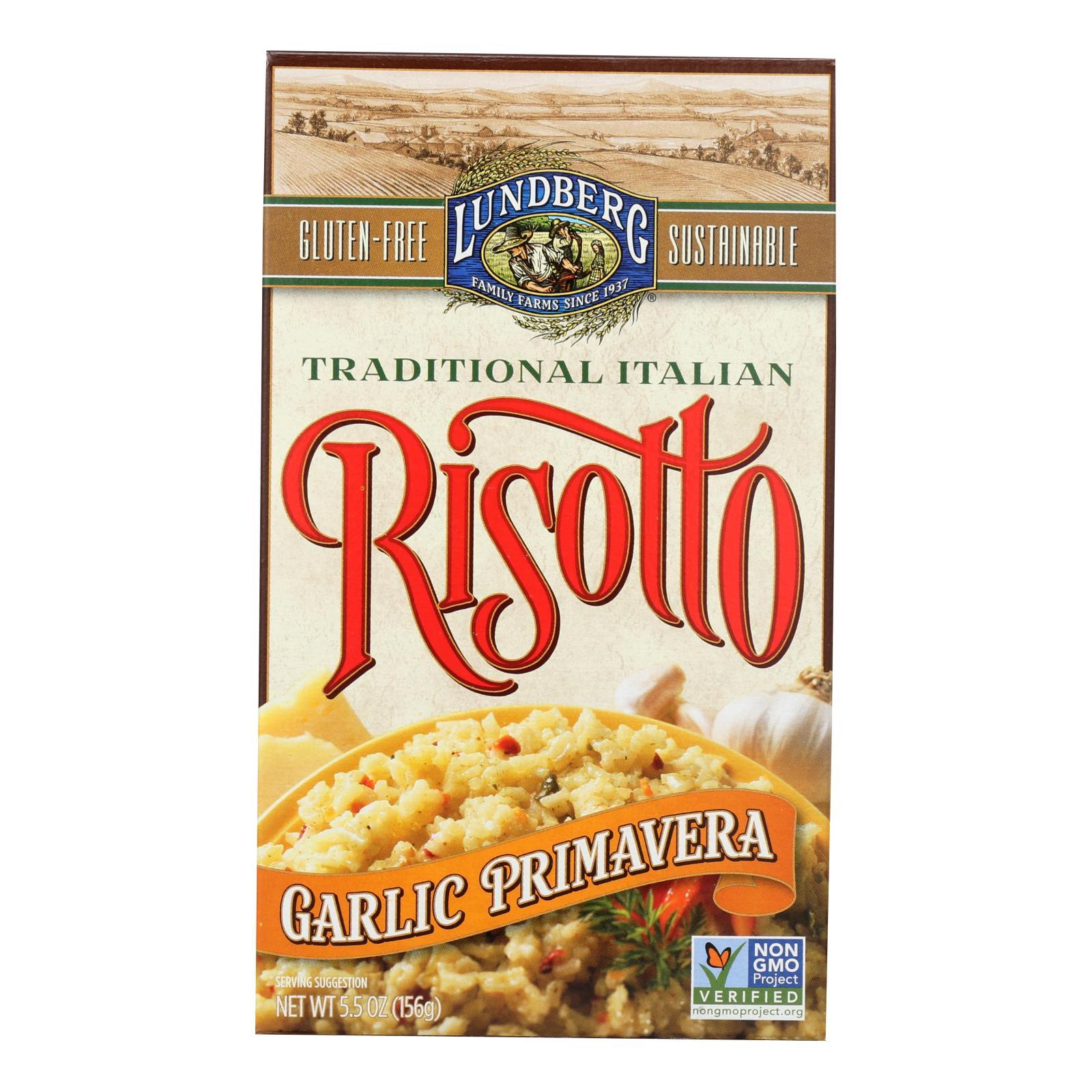 Lundberg Family Farms Risotto Garlic Primavera - Case Of 6 - 5.5 Oz.