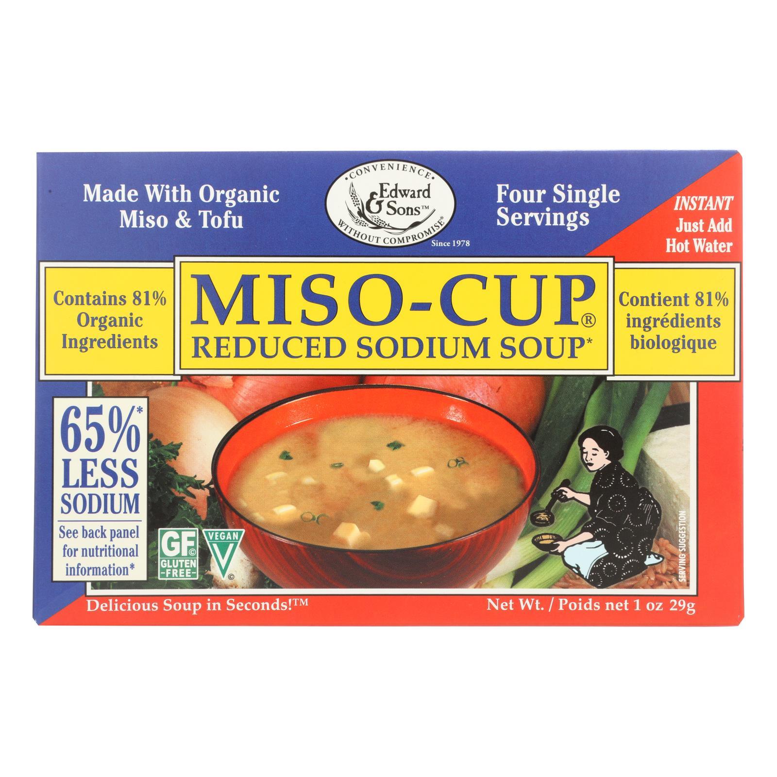 Edward And Sons Reduced Sodium Miso - Cup - Case Of 12 - 1 Oz.