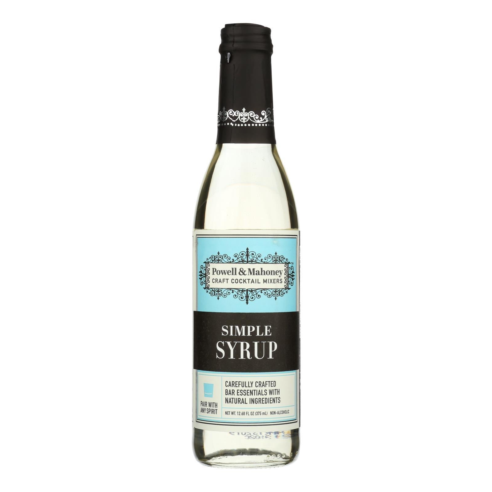 Powell And Mahoney Cocktail Mixer - Simple Syrup - Case Of 6 - 12.68 Oz