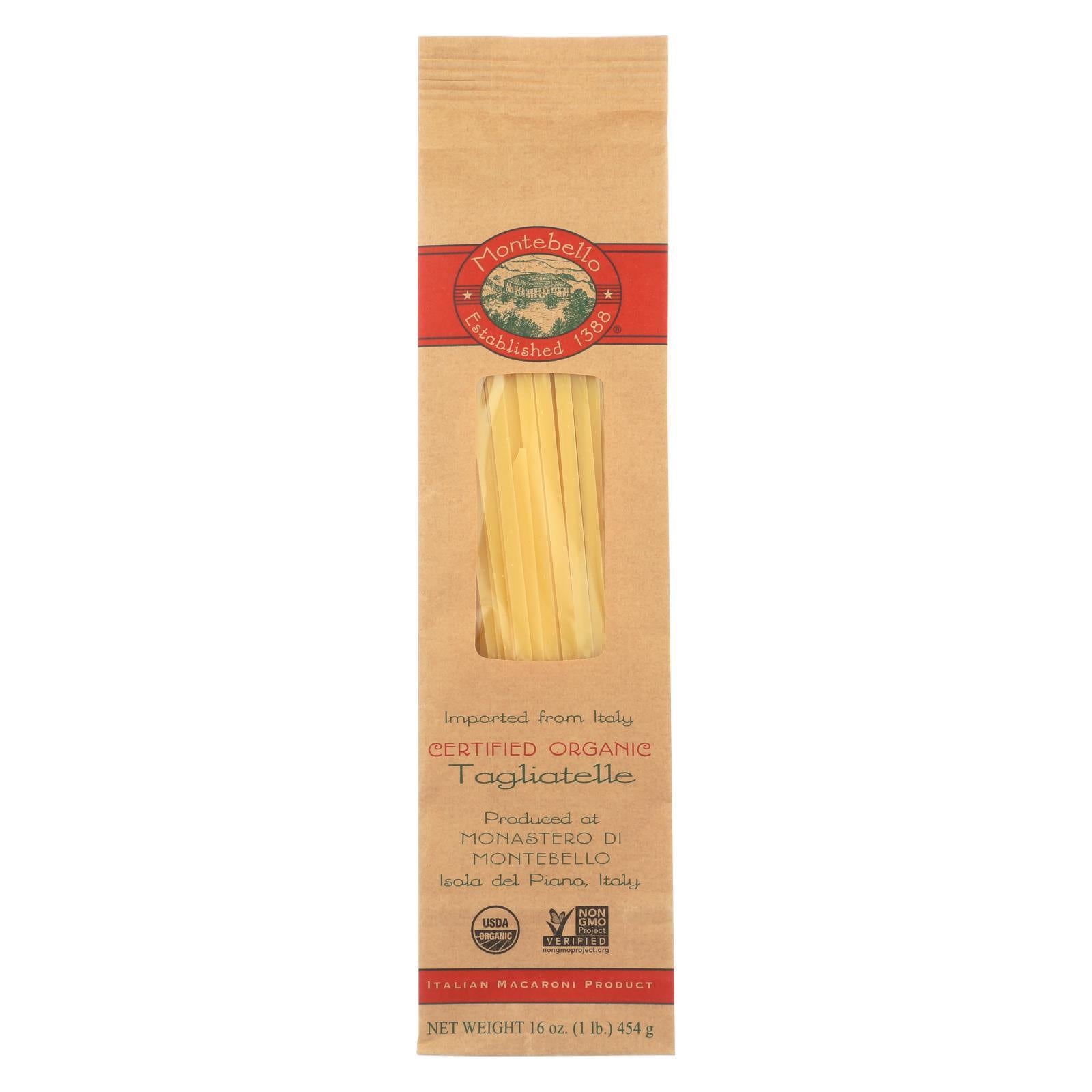 Montebello Organic Pasta - Tagliatelle - Case Of 12 - 1 Lb.