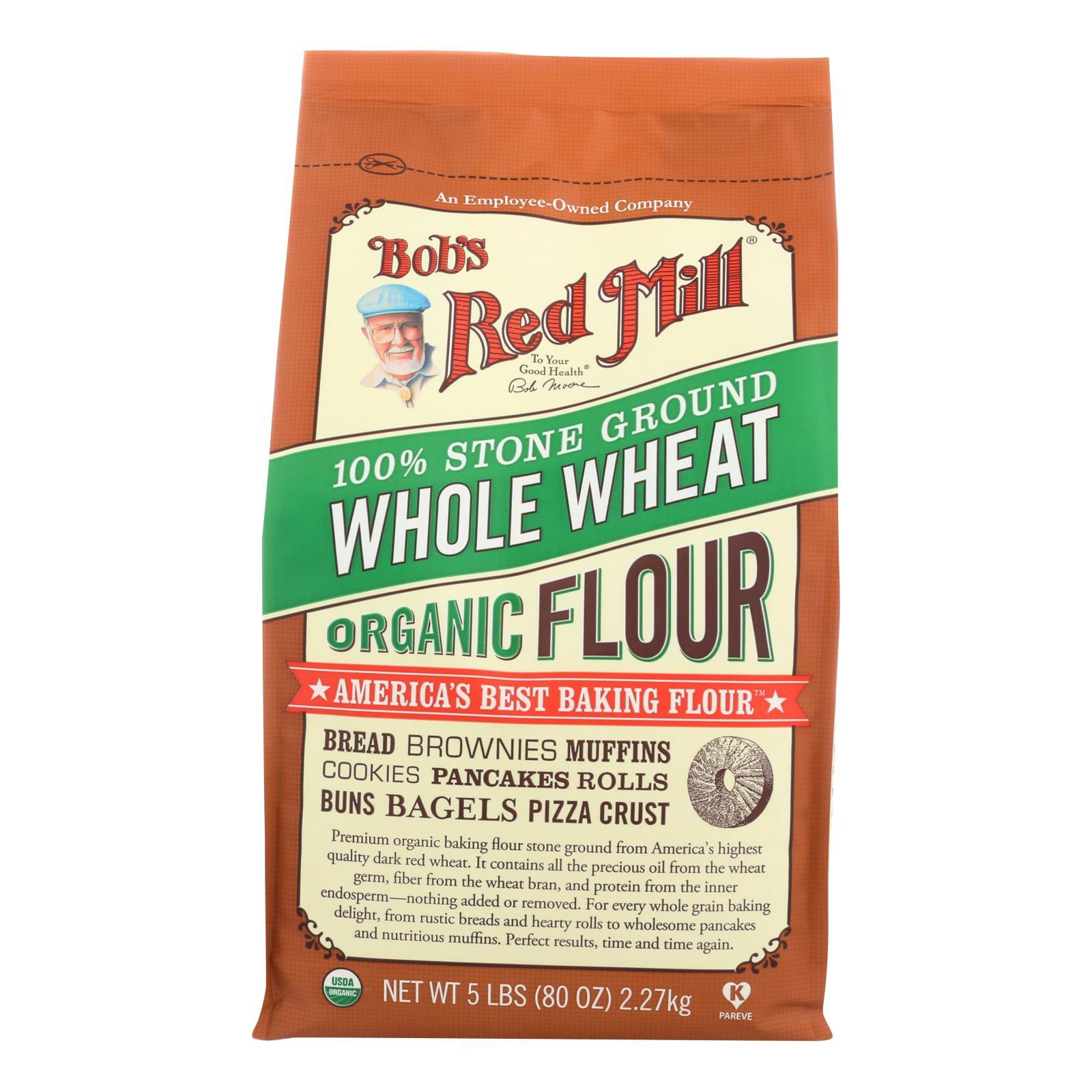 Bob's Red Mill - Organic Whole Wheat Flour - 5 Lb - Case Of 4