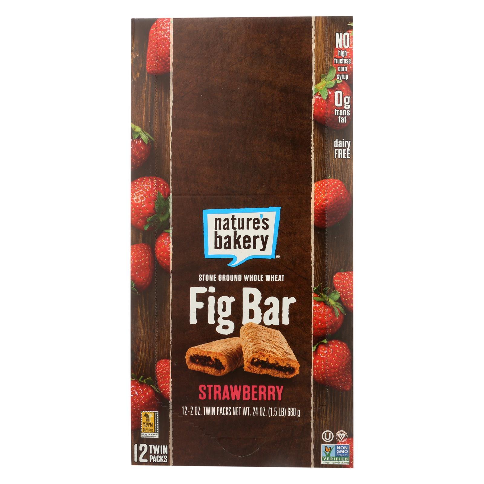 Nature's Bakery Stone Ground Whole Wheat Fig Bar - Strawberry - 2 Oz - Case Of 12