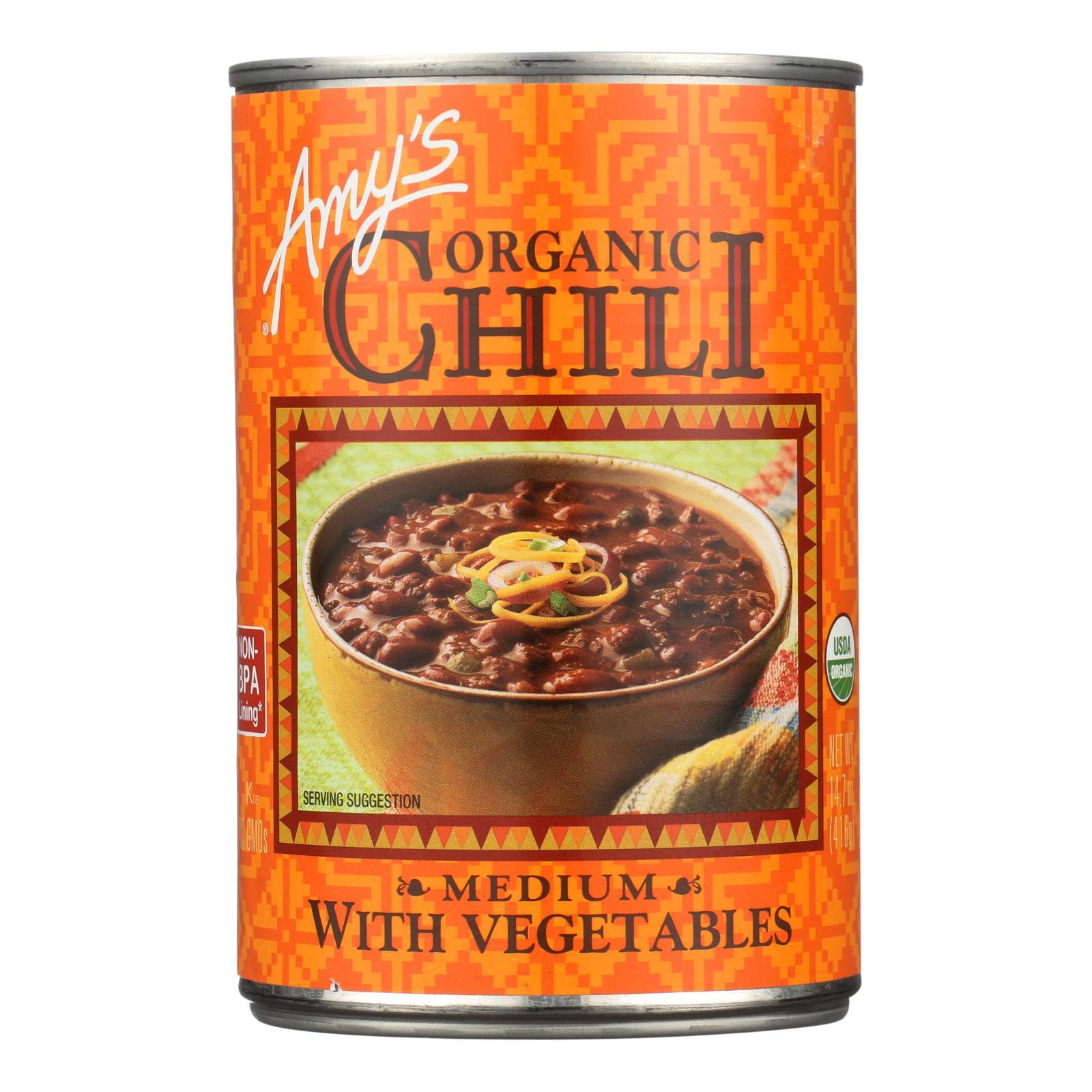 Amy's - Organic Medium Chili With Veggies - Case Of 12 - 14.7 Oz