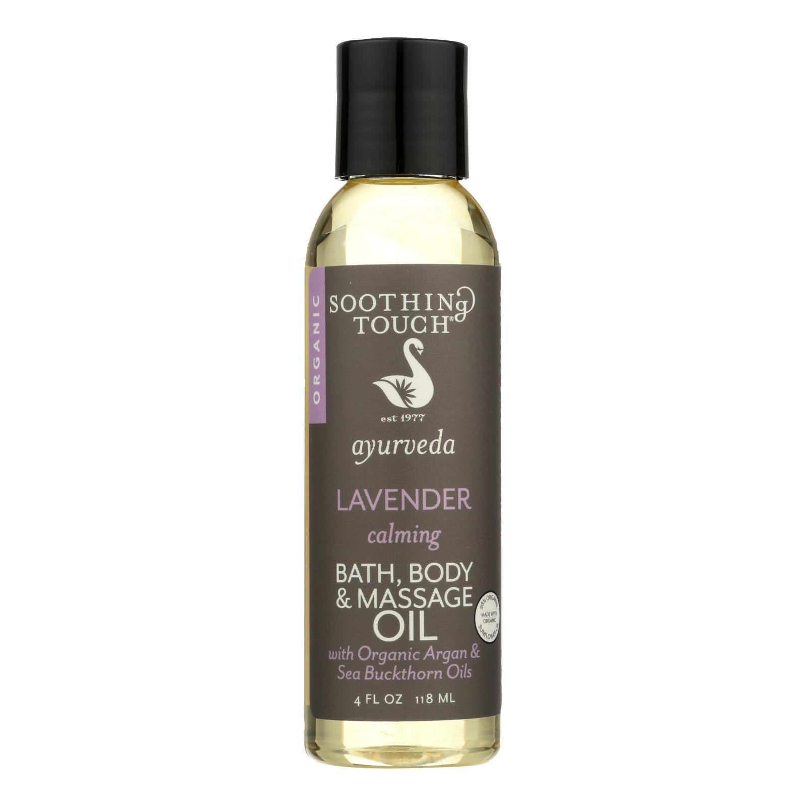 Soothing Touch Bath Body And Massage Oil - Organic - Ayurveda - Lavender - Calming - 4 Oz