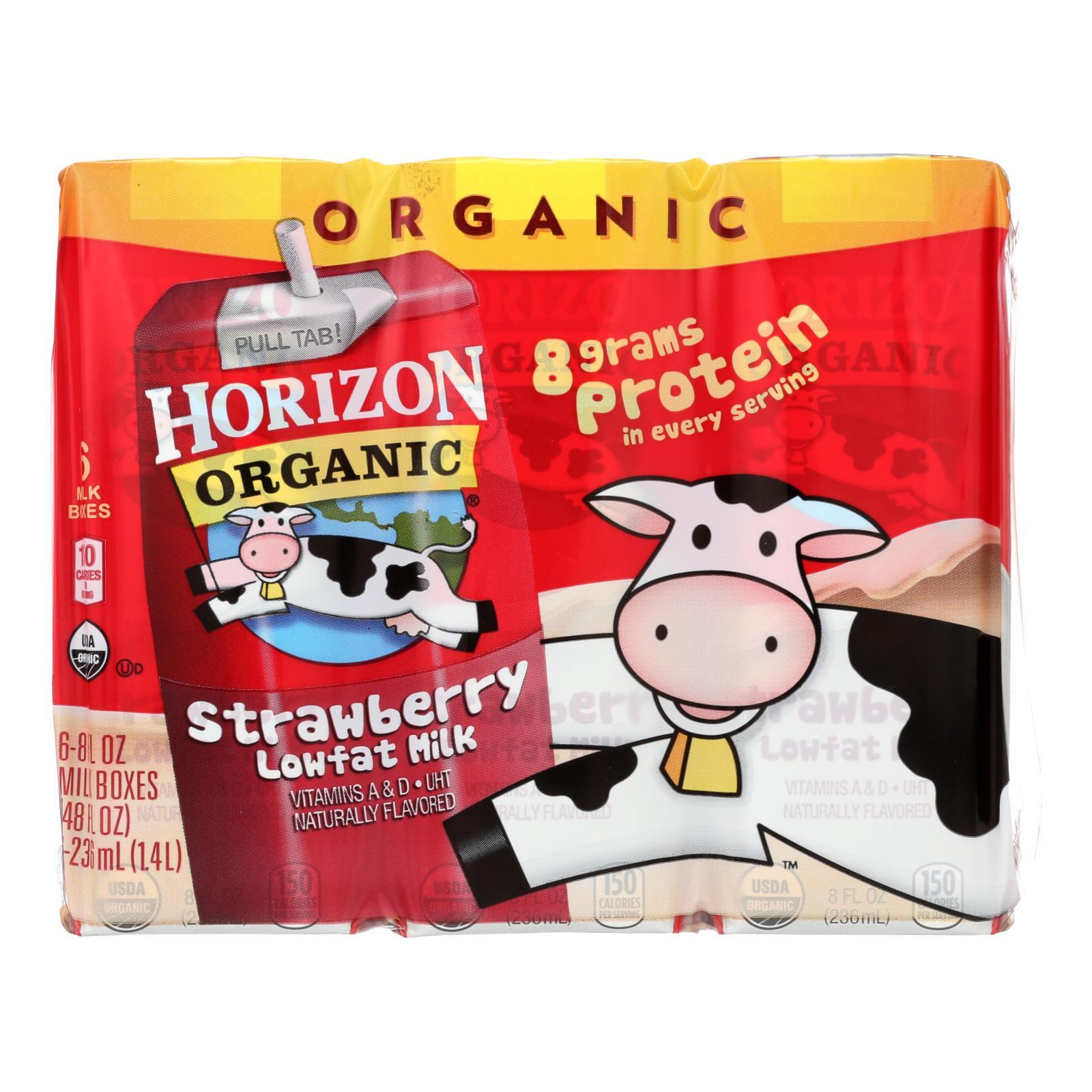 Horizon Organic Dairy Low-fat Milk - Strawberry - Case Of 3 - 8 Fl Oz.