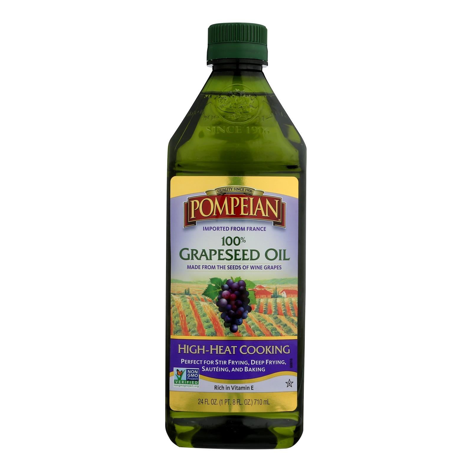 Pompeian 100% Grapeseed Oil - Case Of 6 - 24 Fz