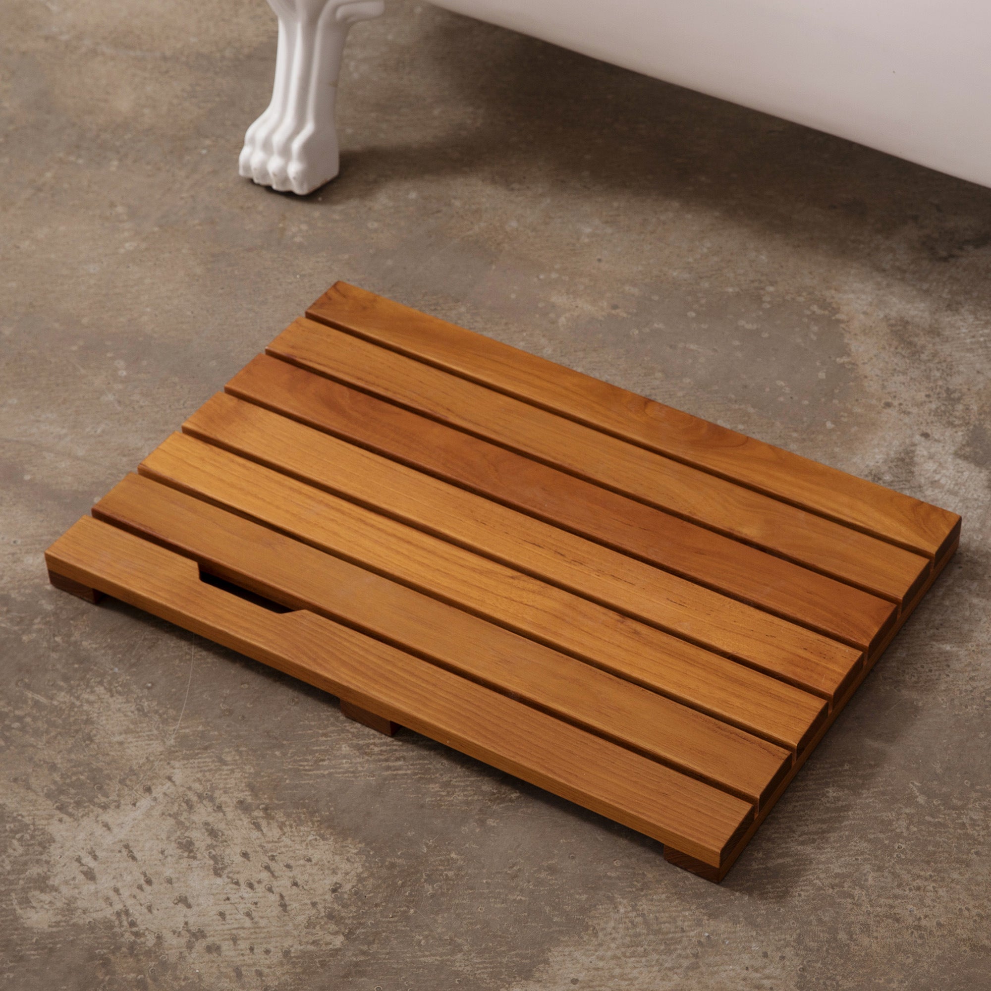 Solid Teak Bathroom Shower Mat Bathroom Anti-Slip Mat