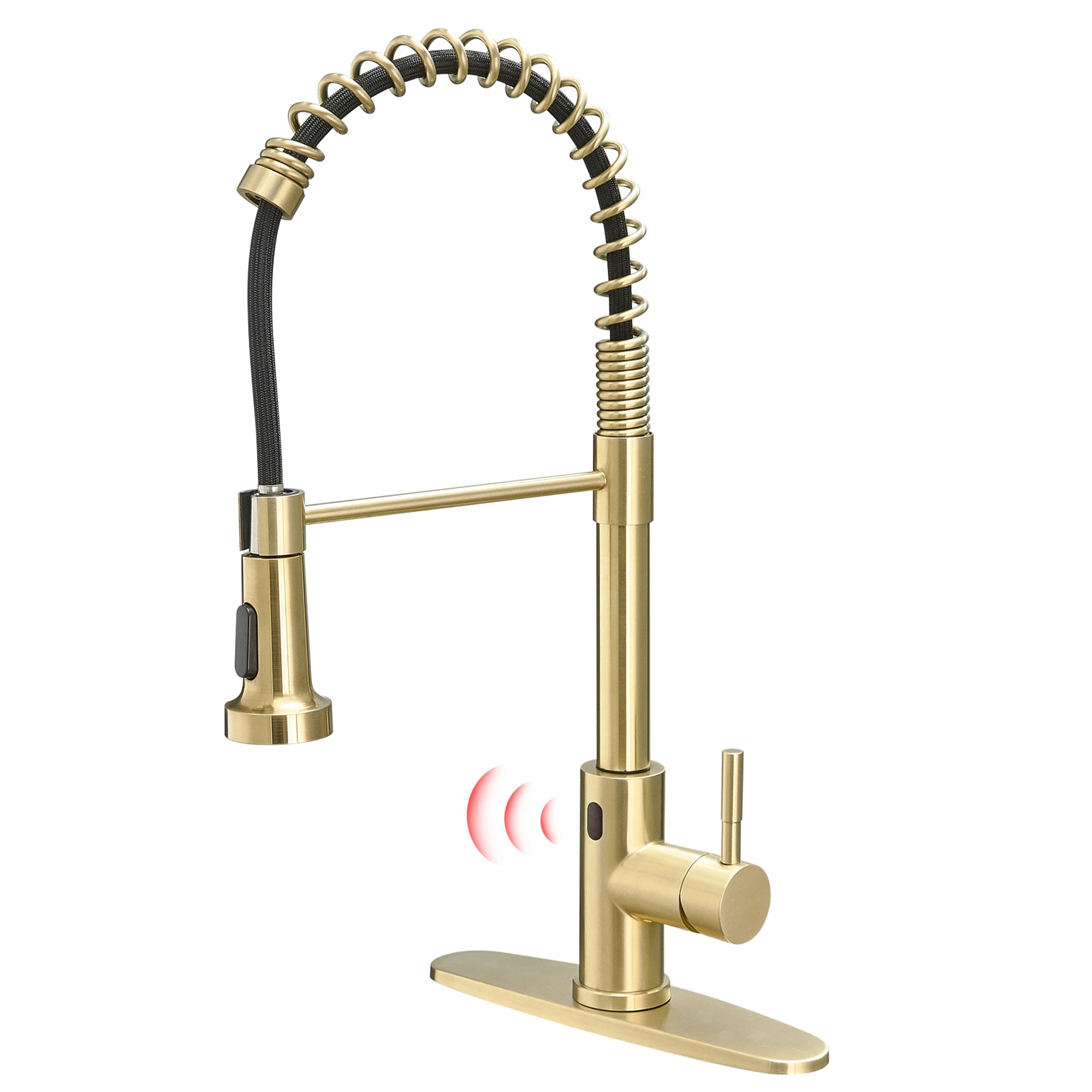 Single-Handle Touchless Sensor Gooseneck Pull-Down Sprayer Kitchen Faucet