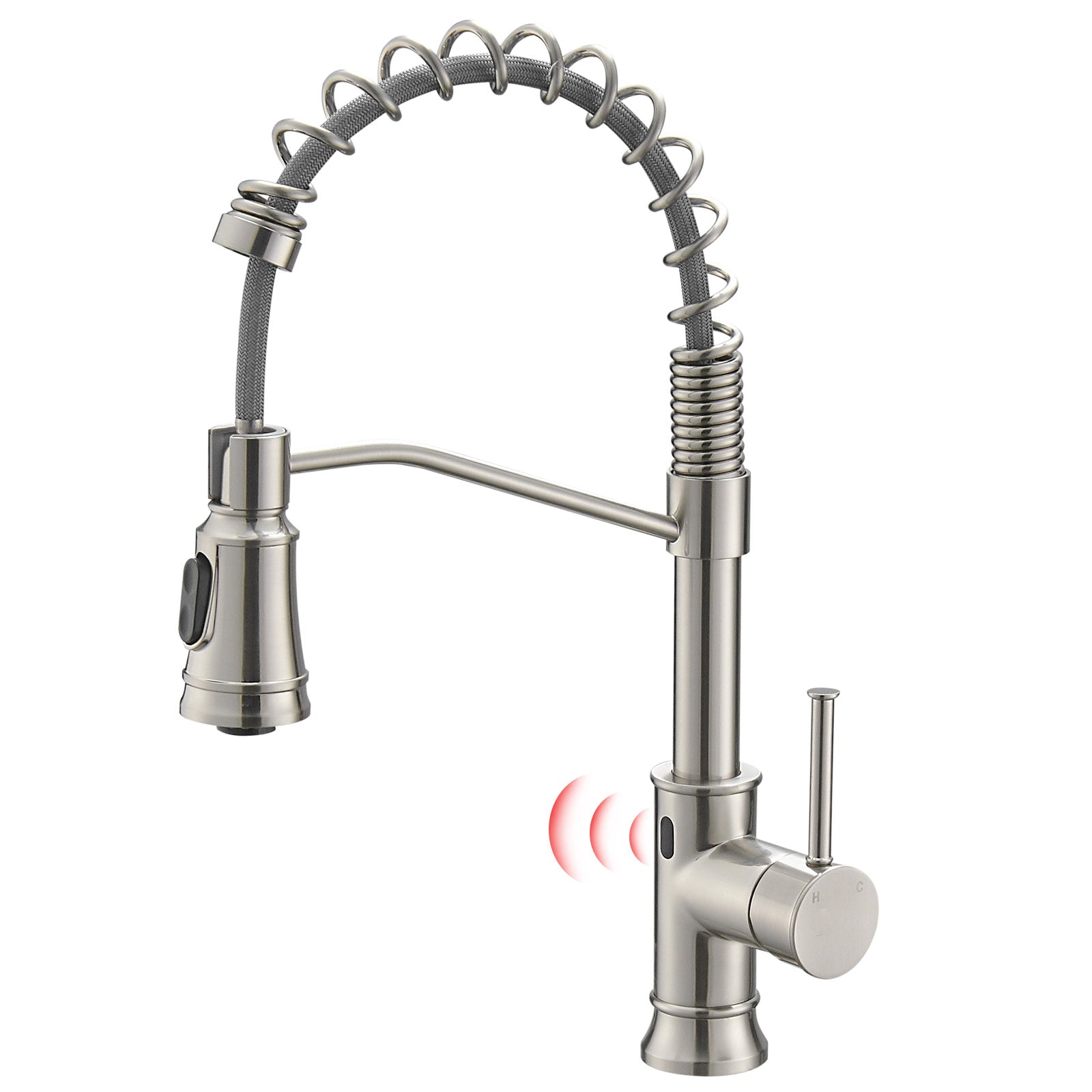 Touchless Sensor Commercial Style Pull-Down Single Handle Kitchen Faucet