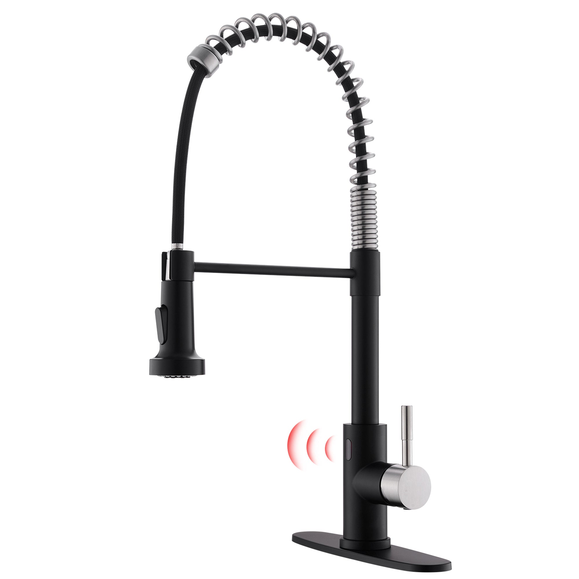 Single-Handle Touchless Sensor Gooseneck Pull-Down Sprayer Kitchen Faucet