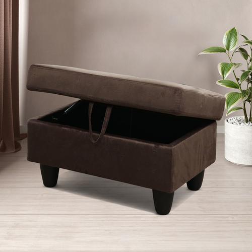 Chocolate Flannel Living Room Sofa Ottoman