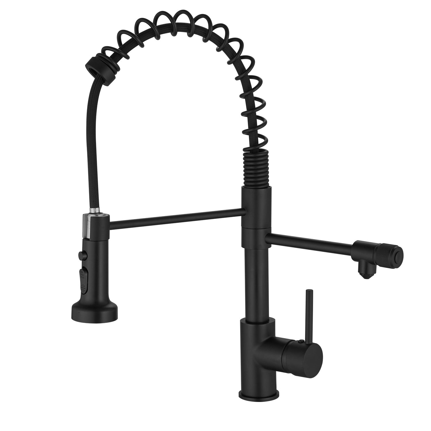 Single Handle No Sensor Pull Down Sprayer Kitchen Faucet in Black