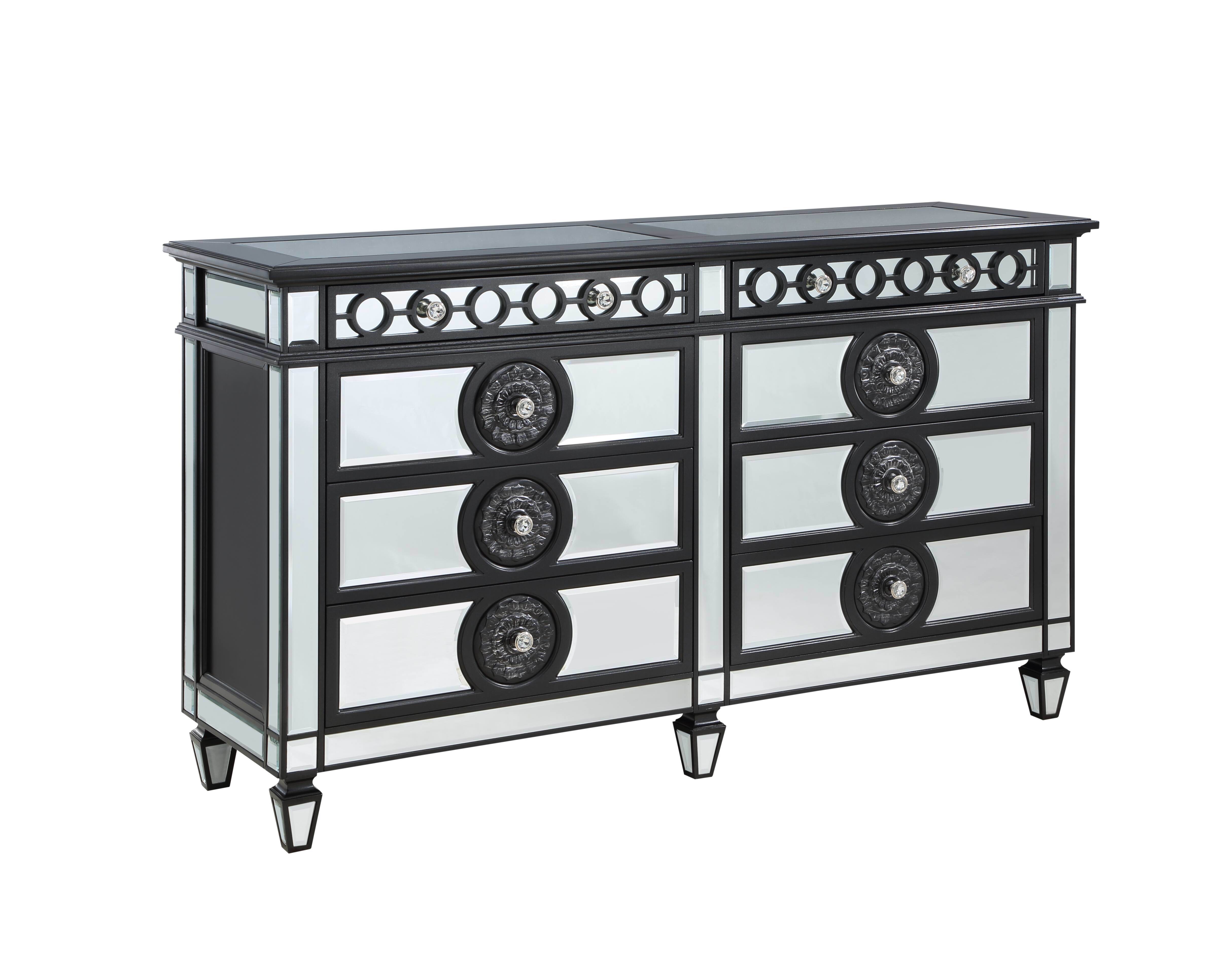 ACME Varian II Dresser in Black Velvet & BLACK & Sliver FINISH BD00587