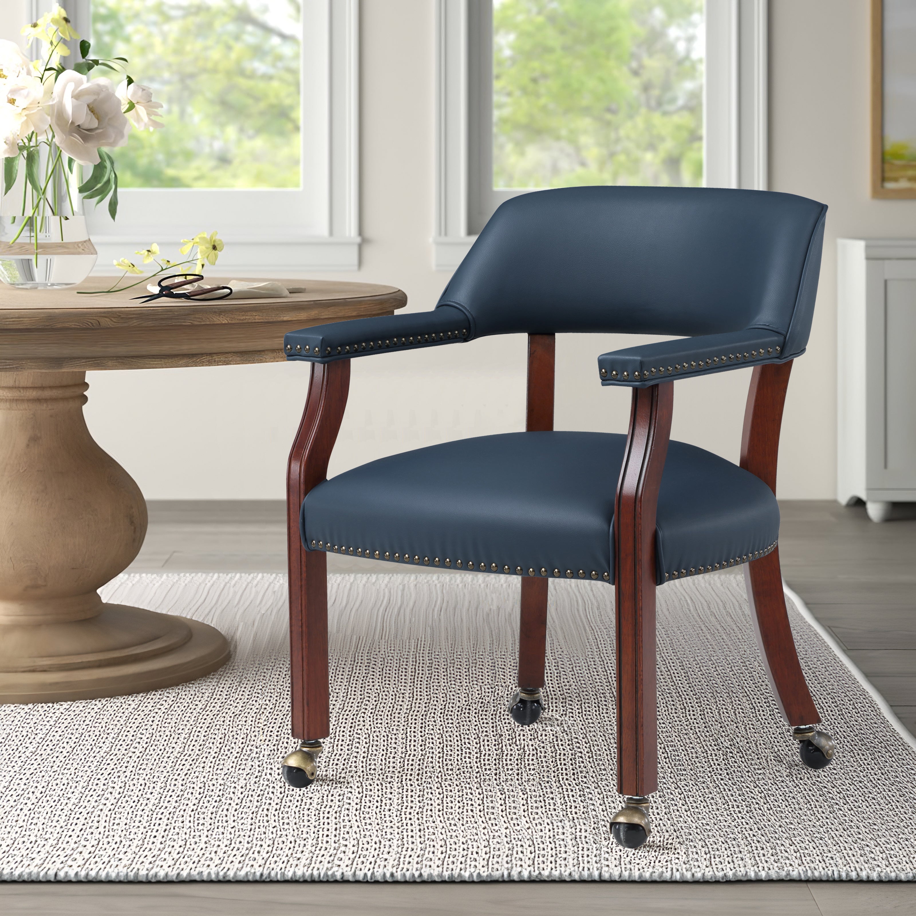 Casar Navy Blue Caster Game Chair