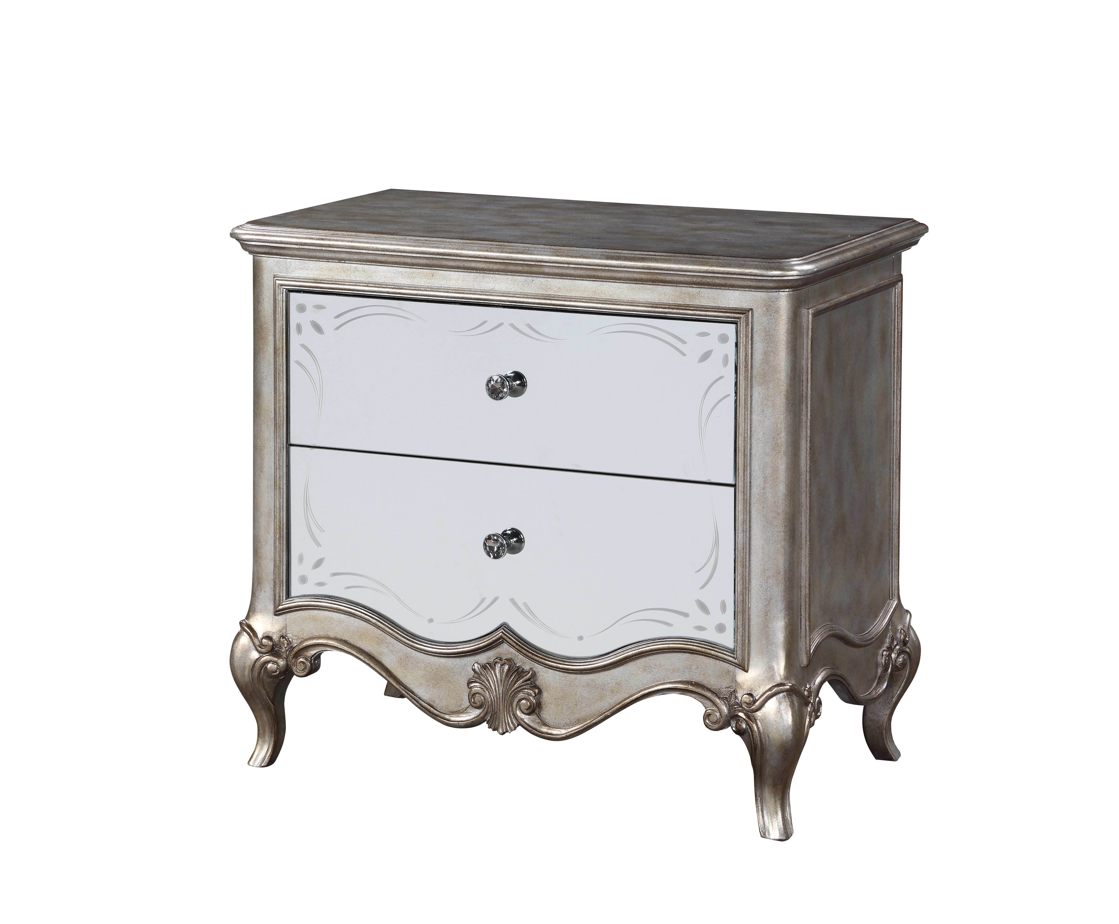 ACME Esteban Nightstand (2 Drw) in Antique Champagne 22203