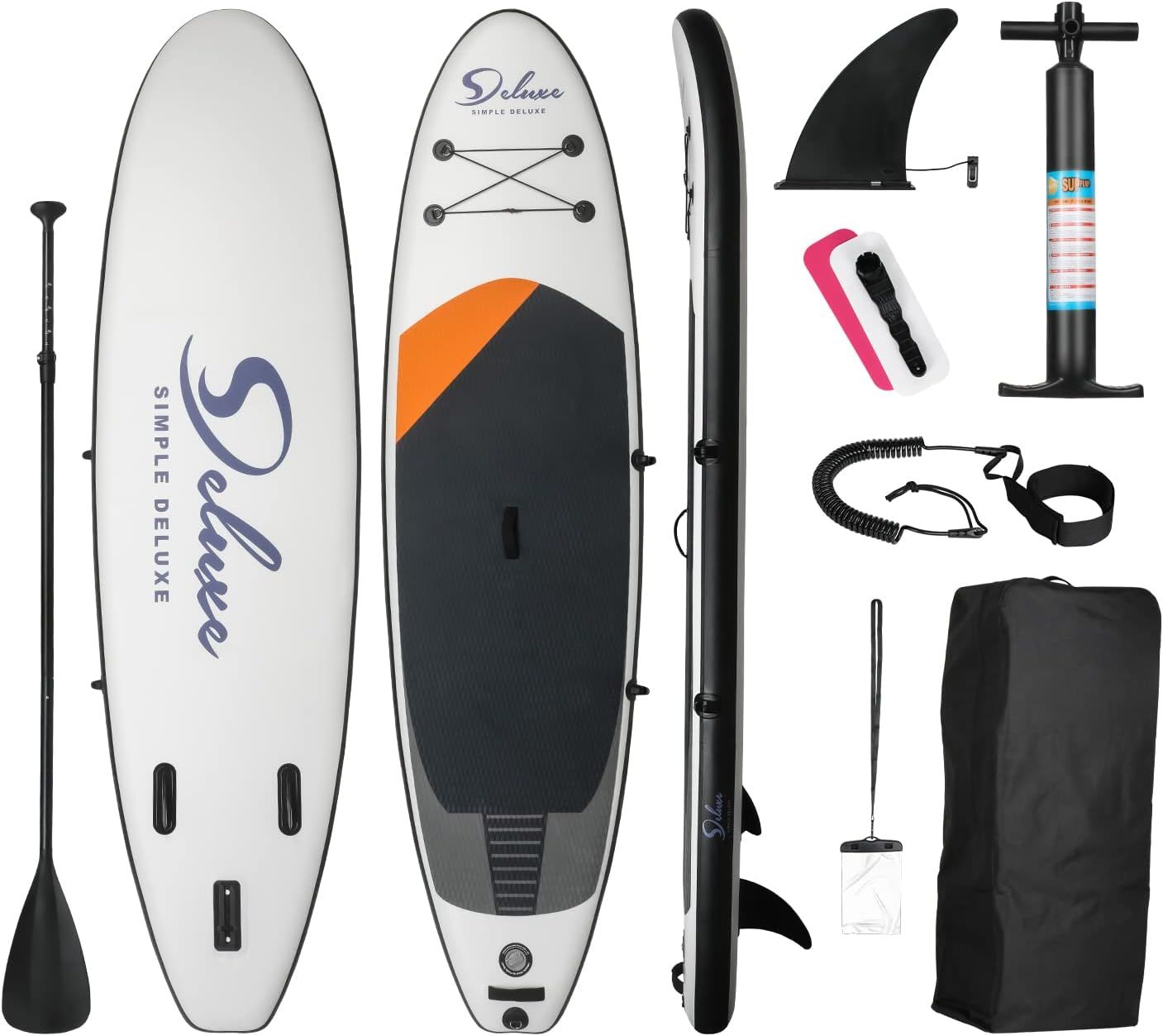 Inflatable Stand Up Paddle Board – Simple Deluxe Premium SUP for All Skill Levels, Paddle Boards for Youth & Adults, Blow Up Stand-Up Paddleboards wit