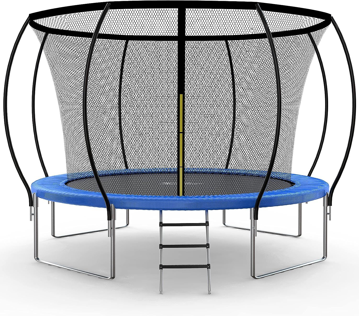 Simple Deluxe Recreational Trampoline with Enclosure Net 14FT Wind Stakes- Outdoor Trampoline for Kids and Adults Family Happy Time, ASTM Approved -Bl