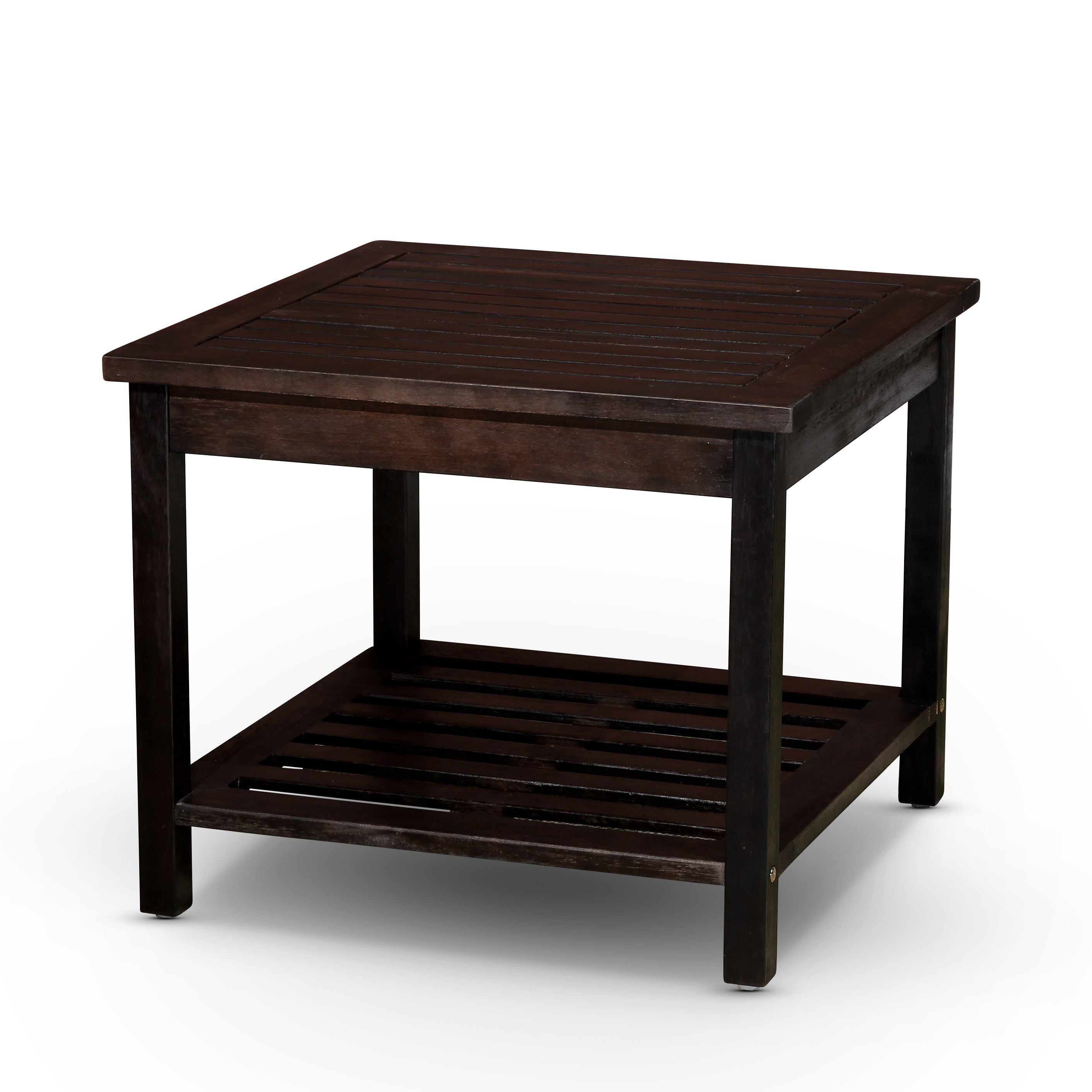 Longs Peak Eucalyptus 2-Shelf Side Table, Espresso