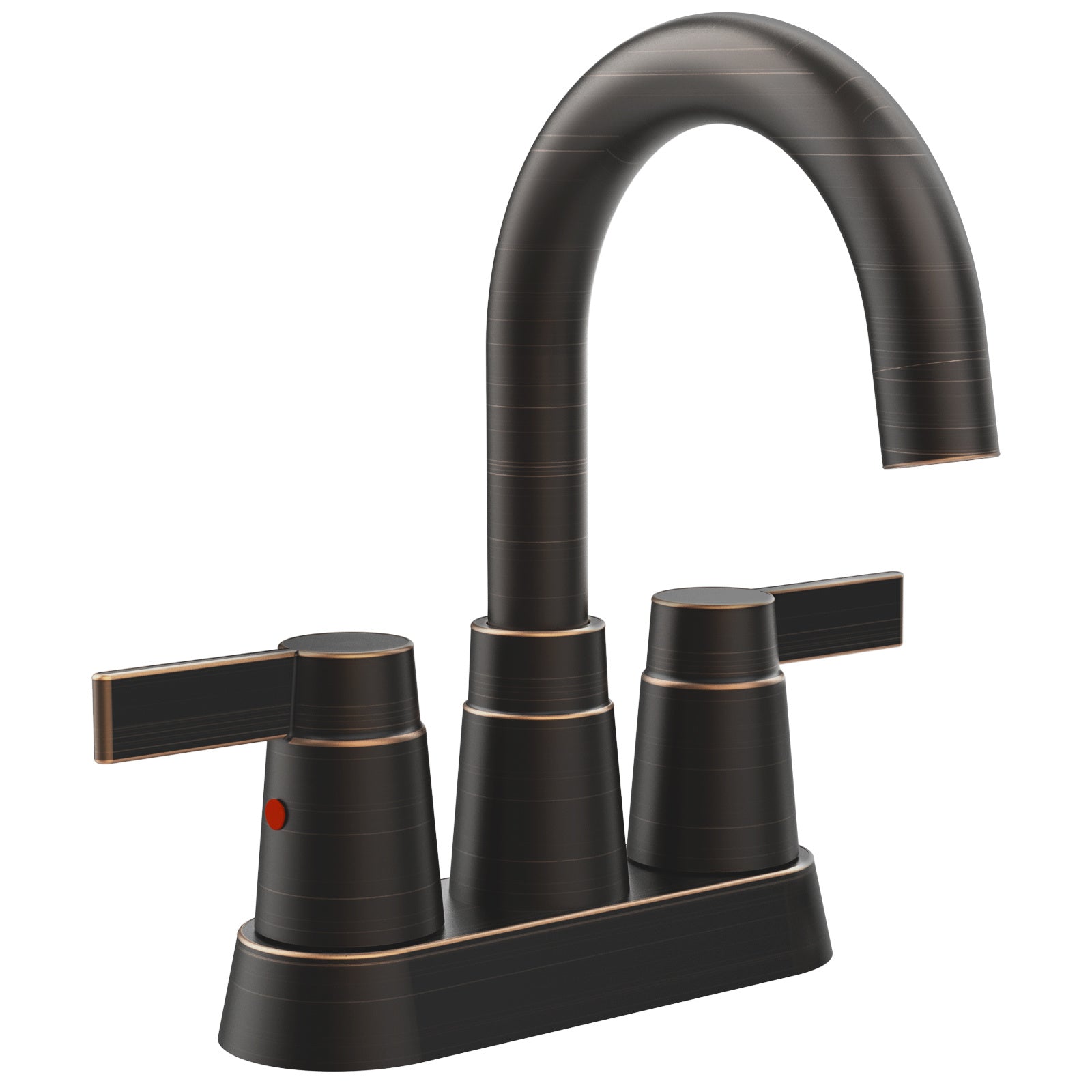 Bathroom Faucet Oil Rubbed Bronze 2-Handle Bathroom Sink Faucet 360 Degree High Arc Swivel Spout Centerset 4 Inch Vanity Faucet Bathroom Faucet 3 Holes Lavatory Faucet