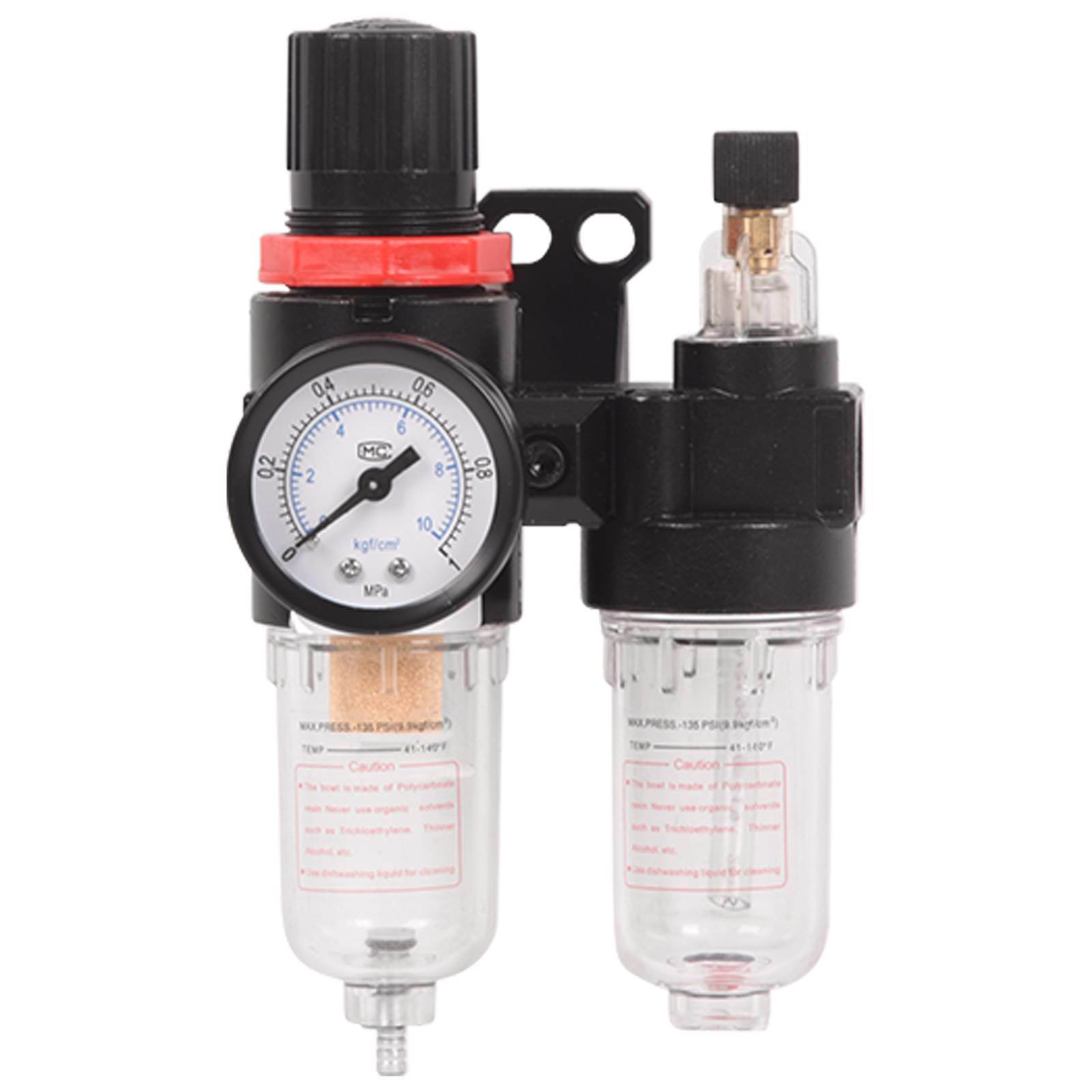 Pneumatic Twin Air Filter With Regulator Trap 1/4NPT 3 in 1  Source Treatment