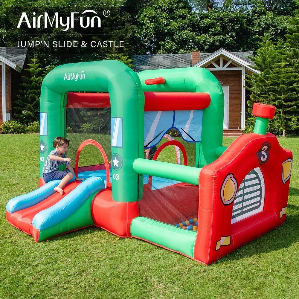 AirMyFun Bounce House for Kids 3-12 Inflatable Slide Jumping Bounce Castle Blow Up Toddler Bouncy House for Kids Outdoor with Slide and Blower Use for