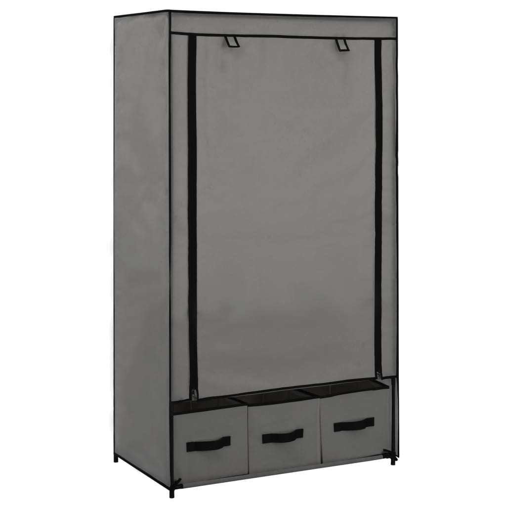 Wardrobe Gray 34.3"x19.3"x62.6" Fabric