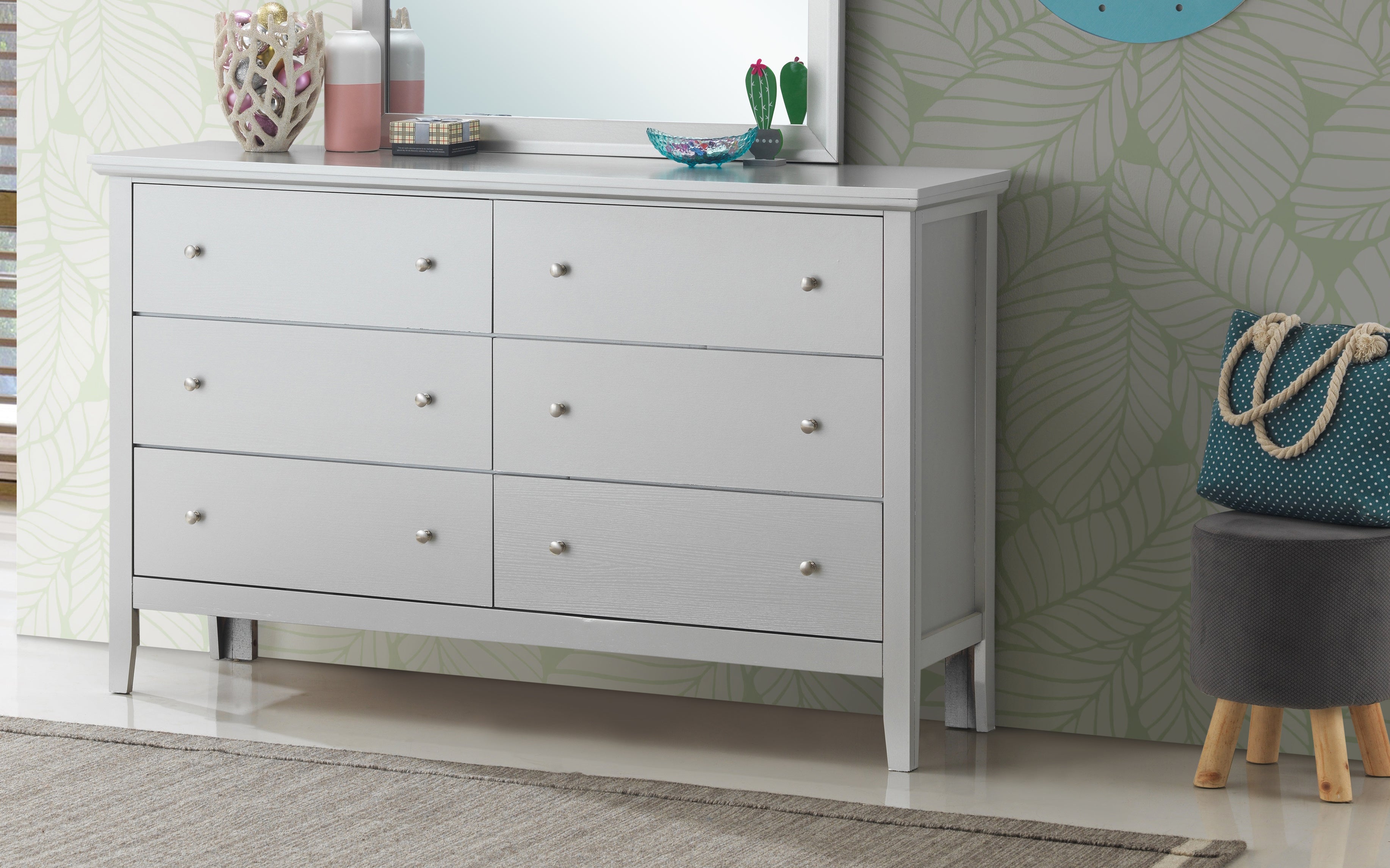 Glory Furniture Primo G1333-D Dresser , Silver Champagne