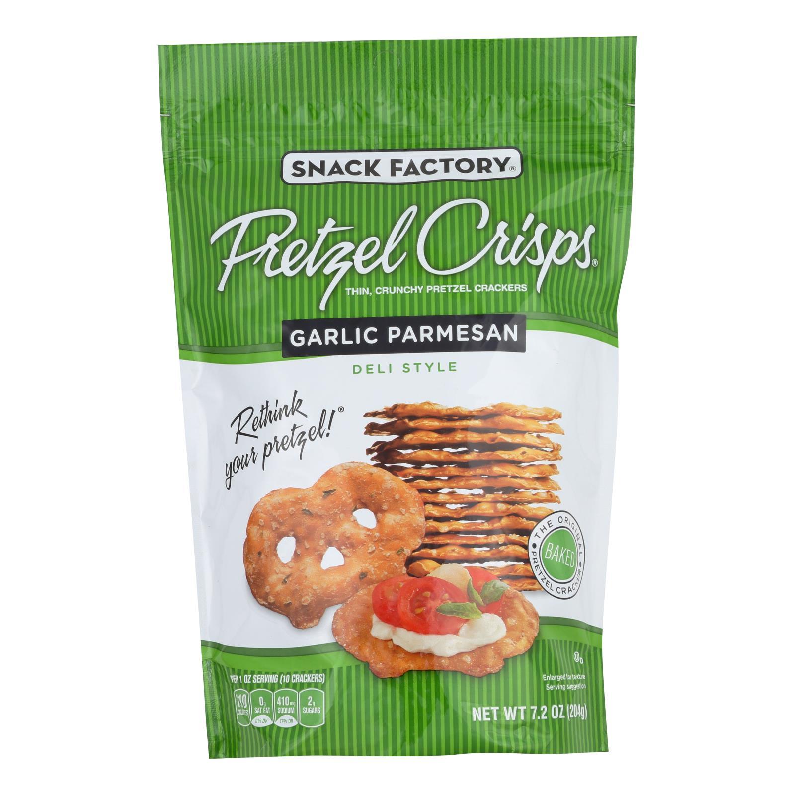 Snack Factory Garlic Parmesan Pretzel Crisps - Case Of 12 - 7.2 Oz