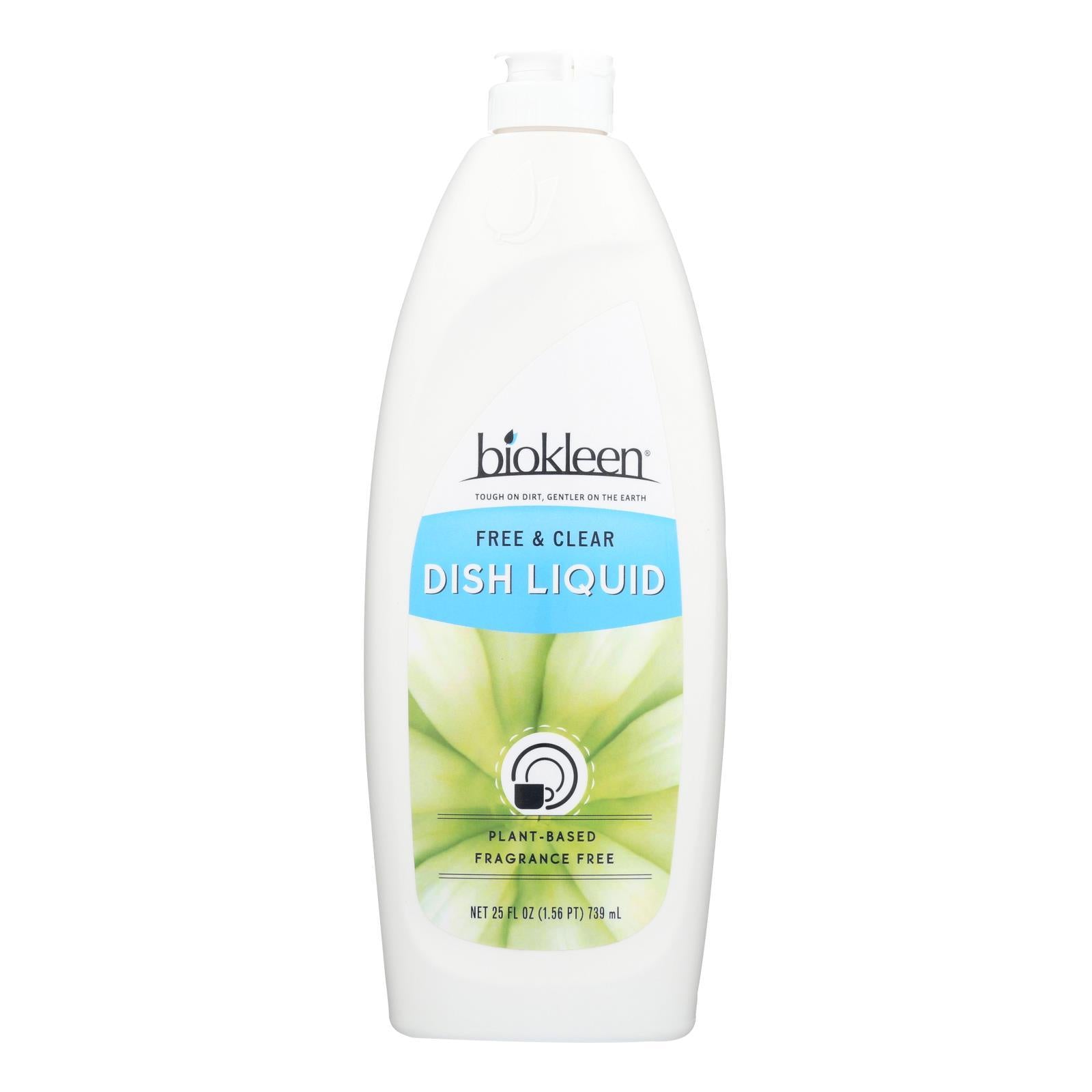 Biokleen Dish Liquid - Natural - Free And Clear - 25 Oz - Case Of 6