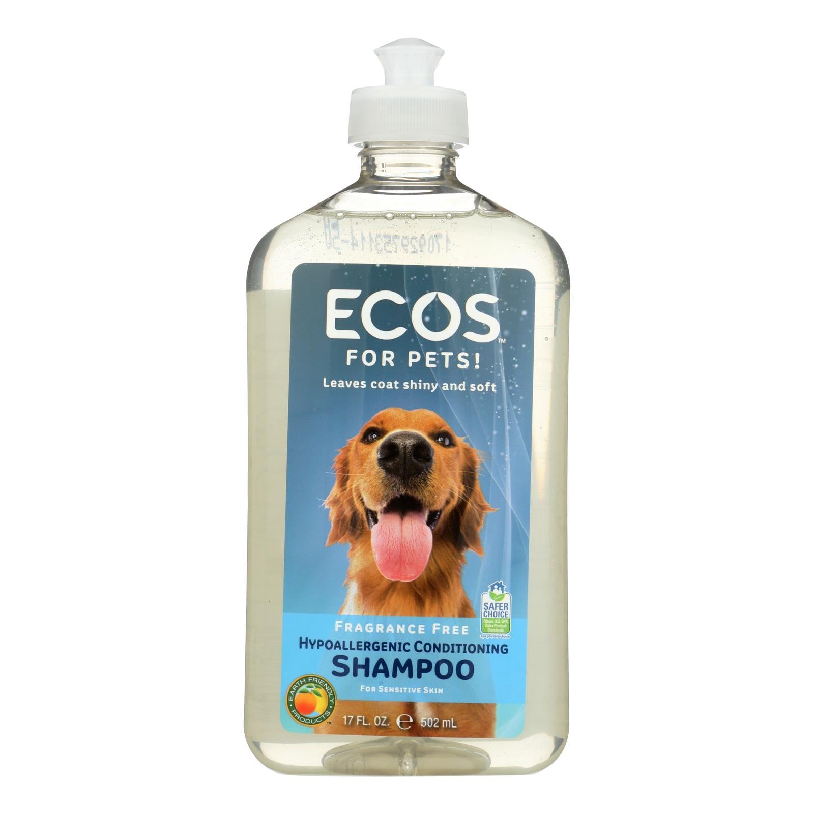 Ecos - Hypoallergenic Conditioning Pet Shampoo - Fragrance Free - 17 Fl Oz.