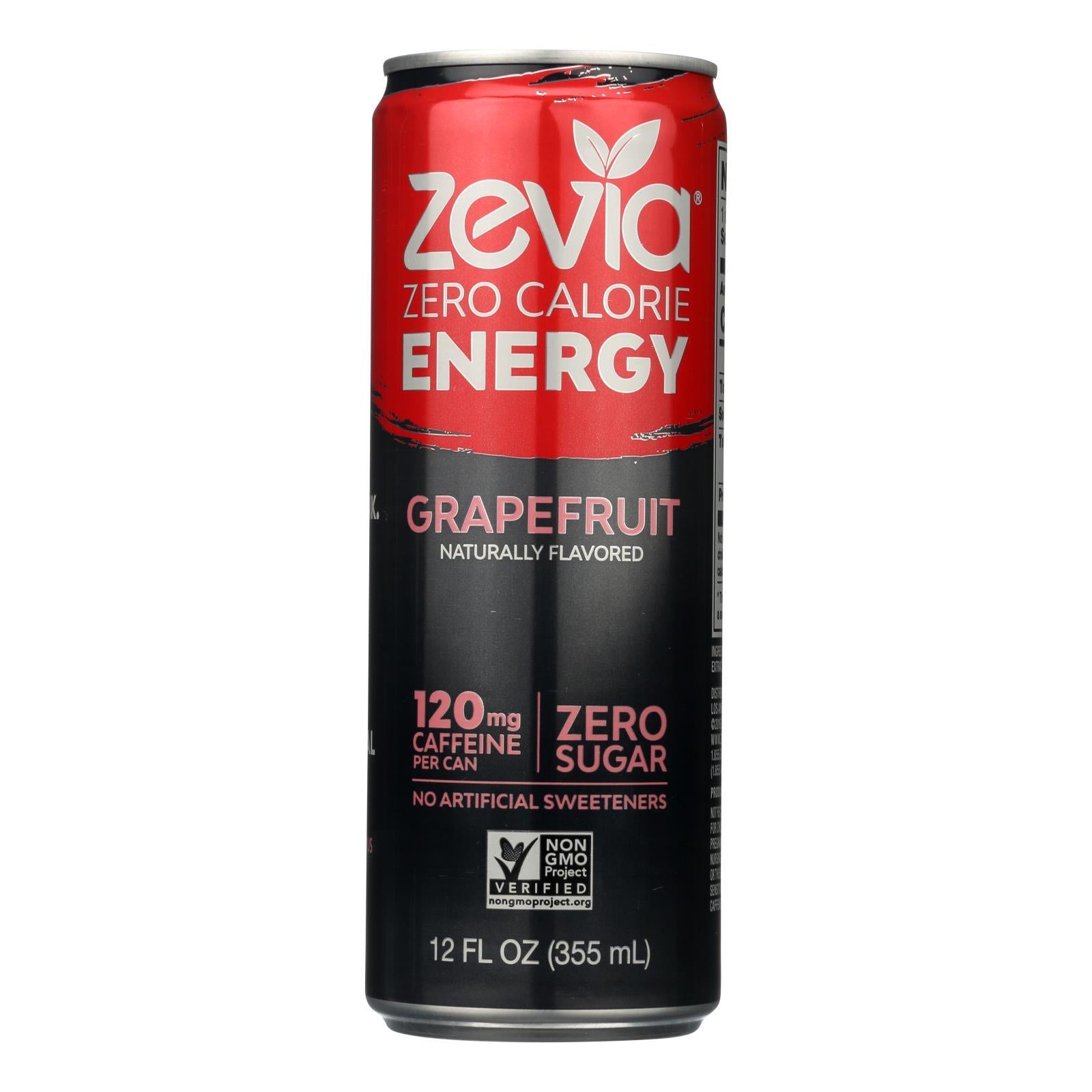 Zevia Zero Calorie Energy Drink - Grapefruit - Case Of 12 - 12 Fl Oz