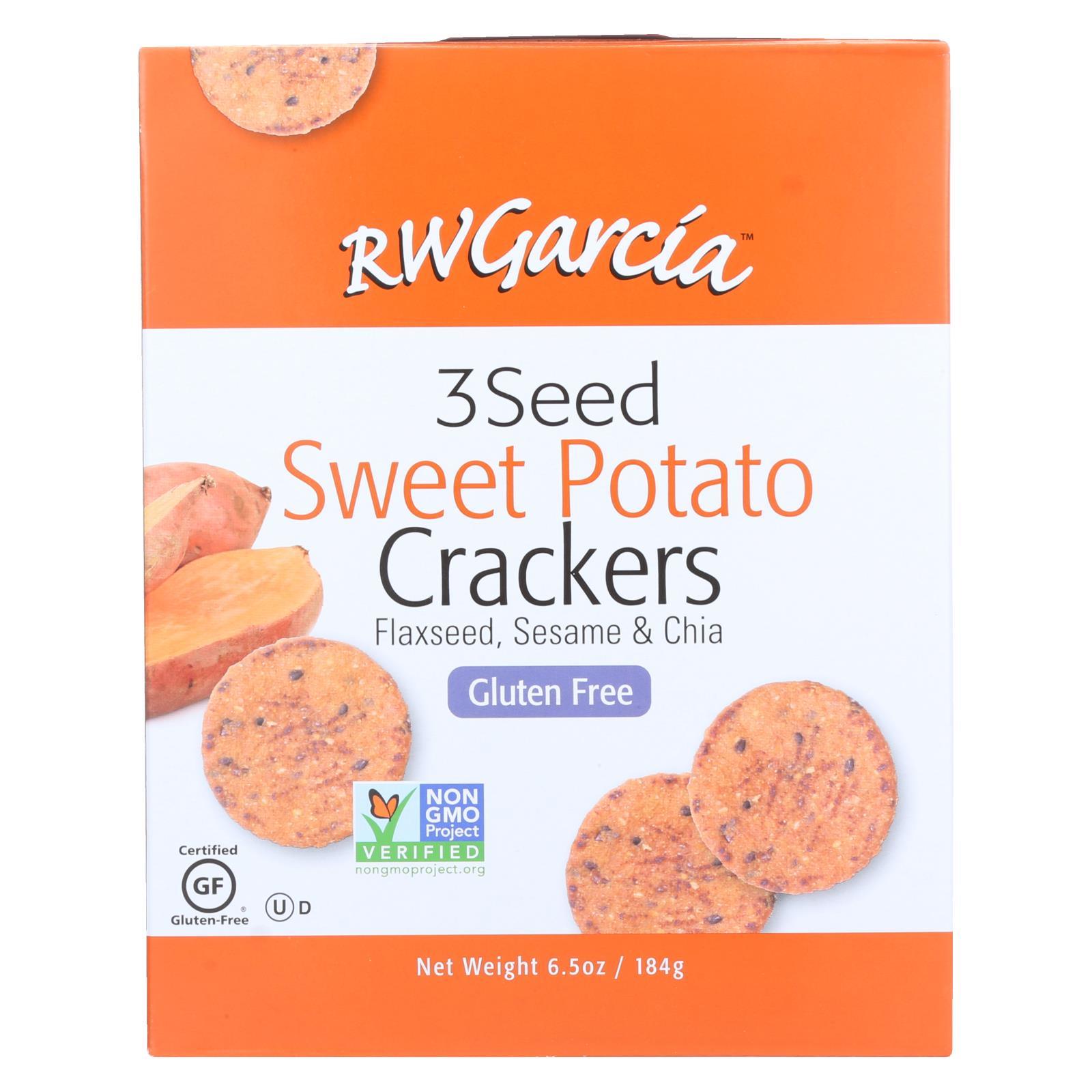 Rw Garcia 3 Seed Sweet Potato Crackers - Case Of 6 - 6.5 Oz