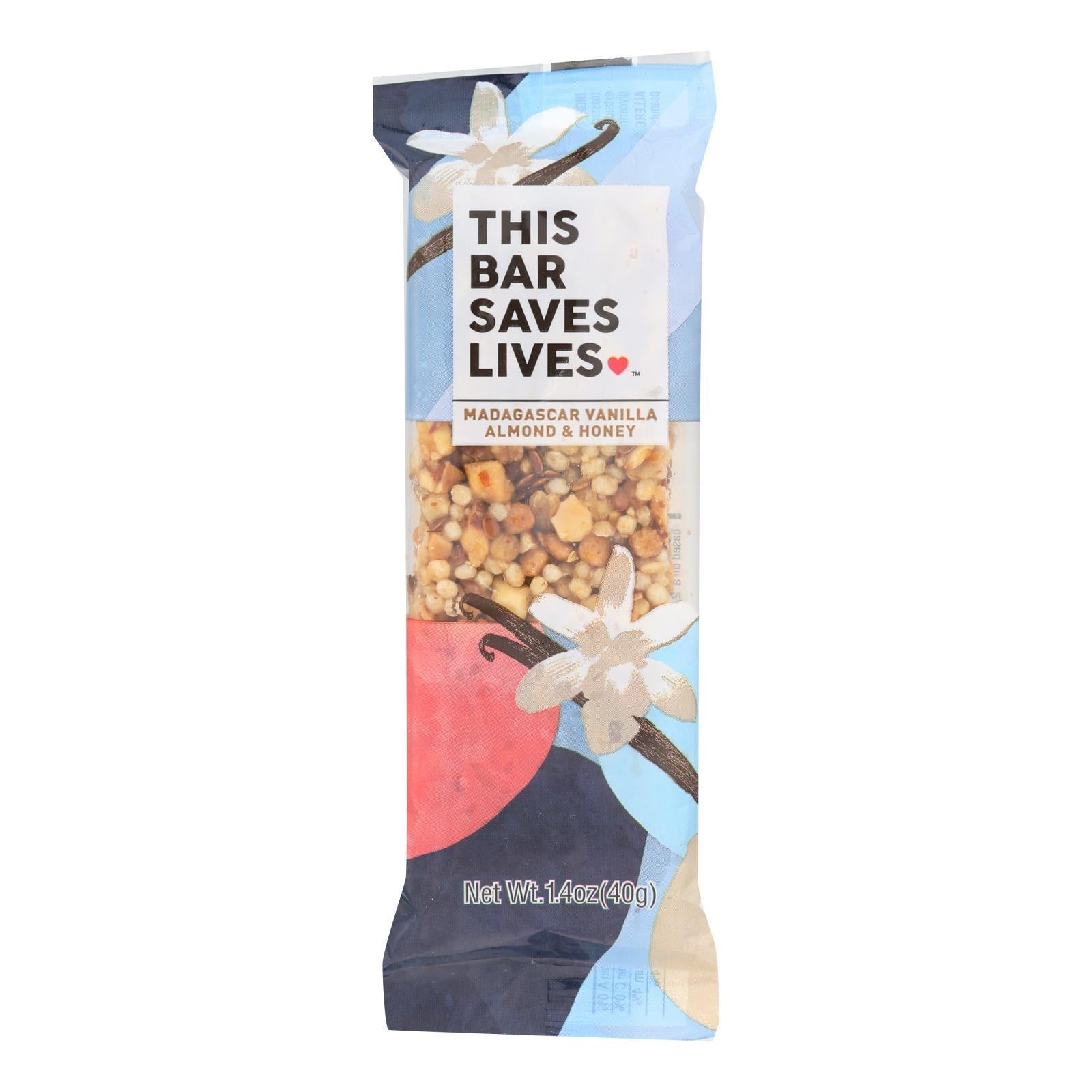 This Bar Saves Lives - Madagascar Vanilla Almond And Honey - Case Of 12 - 1.4 Oz.