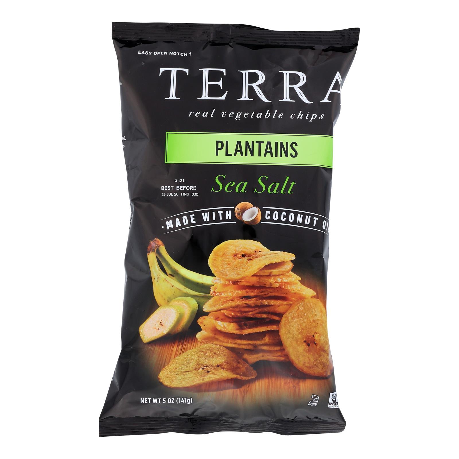 Terra Chips Veggie Chips - Plantains With Sea Salt - Case Of 12 - 5 Oz