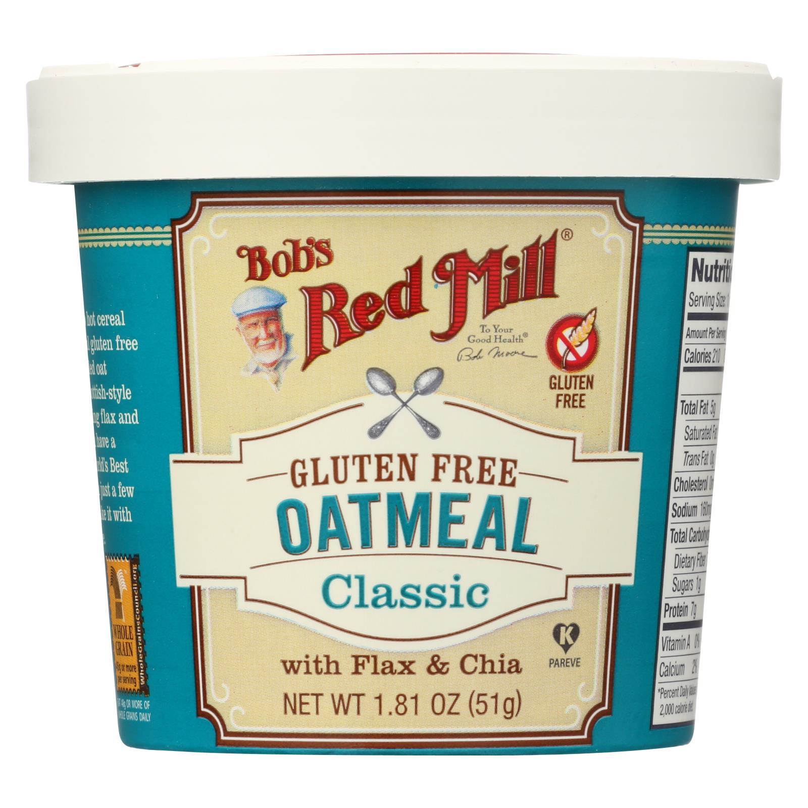 Bob's Red Mill - Gluten Free Oatmeal Cup Classic With Flax/chia - 1.81 Oz - Case Of 12