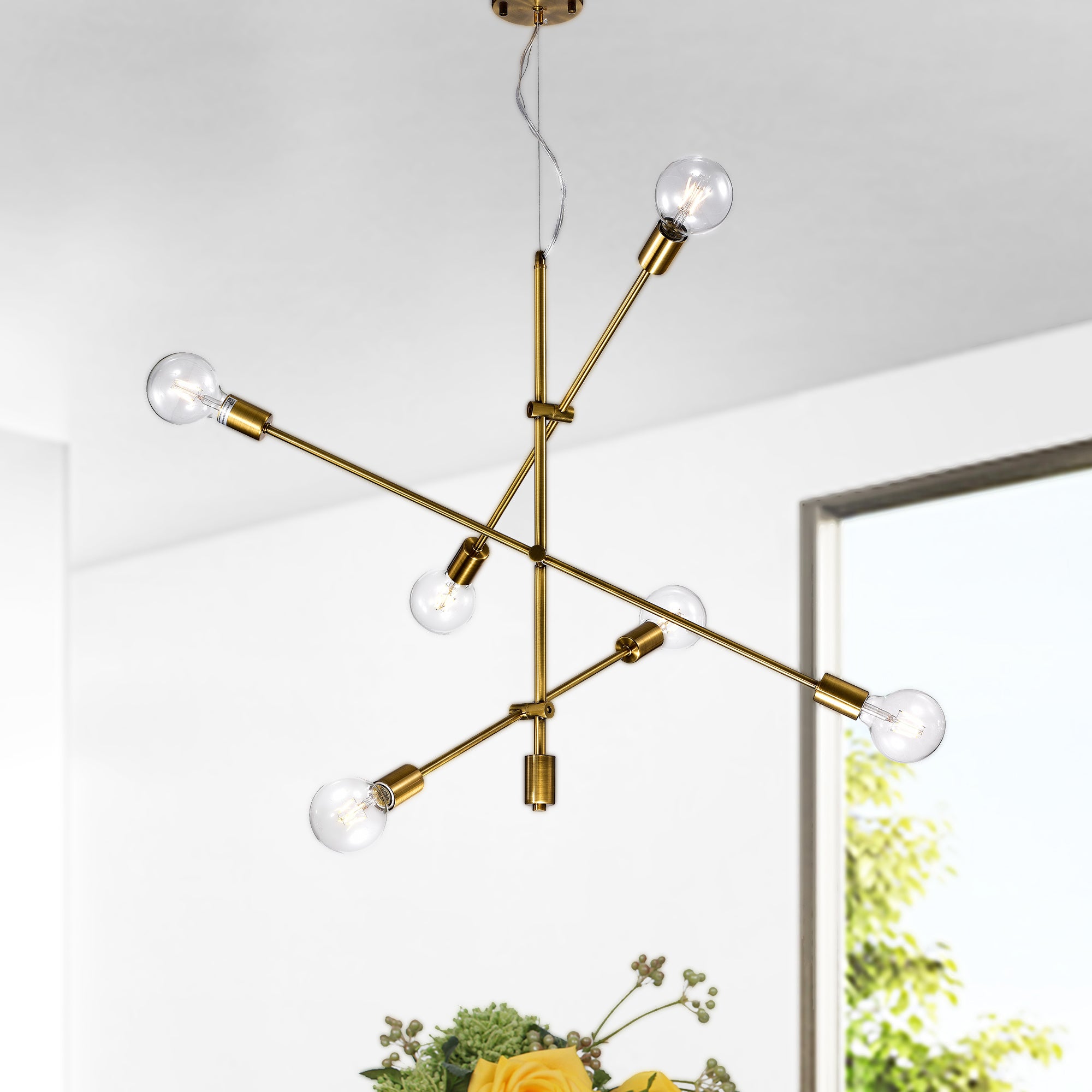 Vorka Bronze 6-Light Baton Chandelier