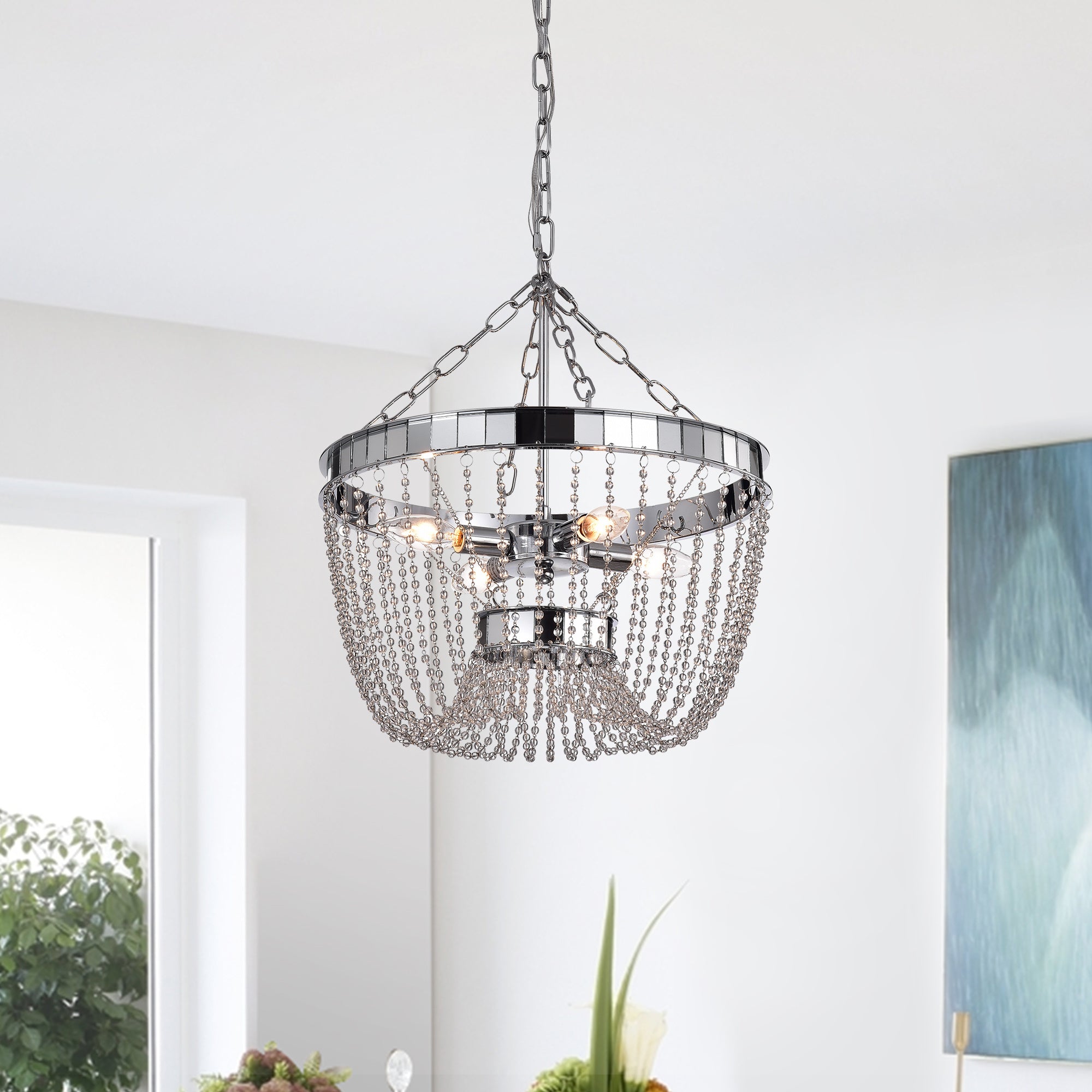 Gawren Chrome 4-light Chandelier