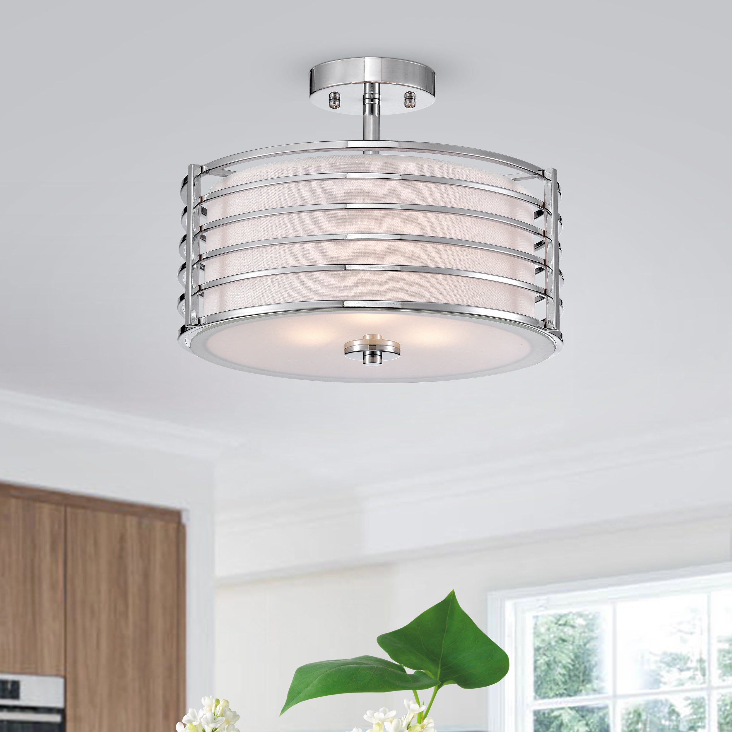 Edwin Semi-Flush Mount 14 Inch Chandelier