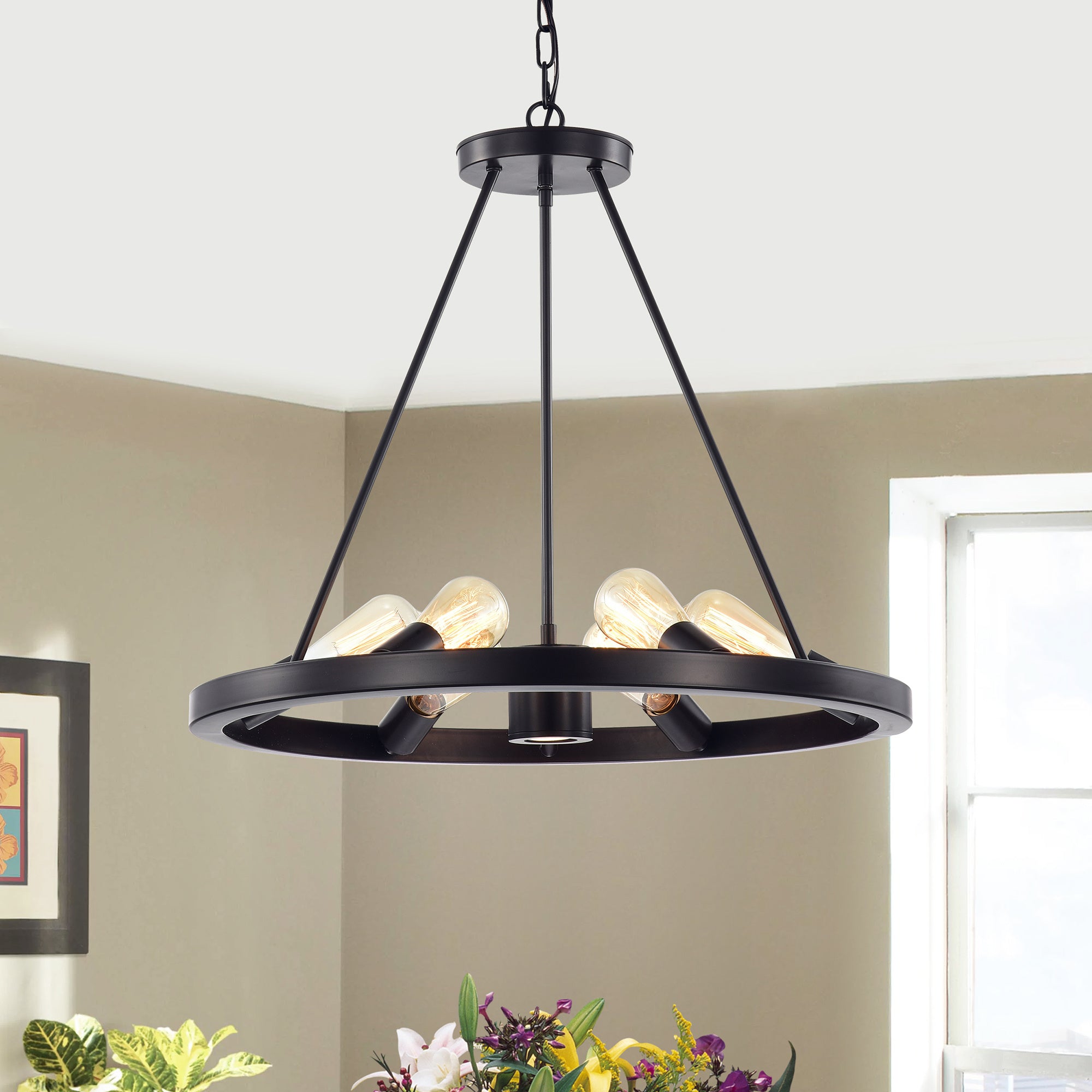 Shigo Brown 7-light Chandelier