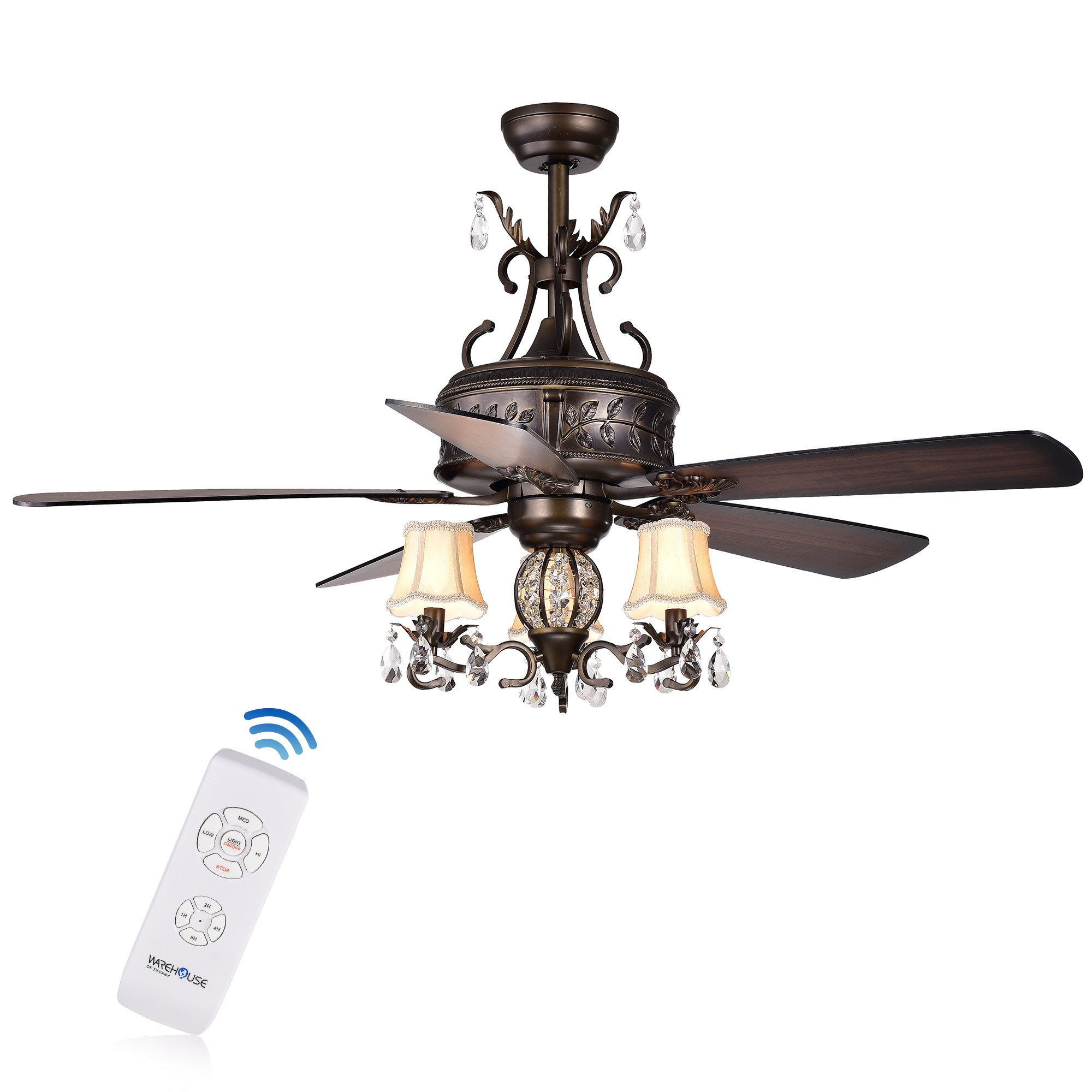 Firtha 52-Inch 5-Blade Antique Lighted Ceiling Fans