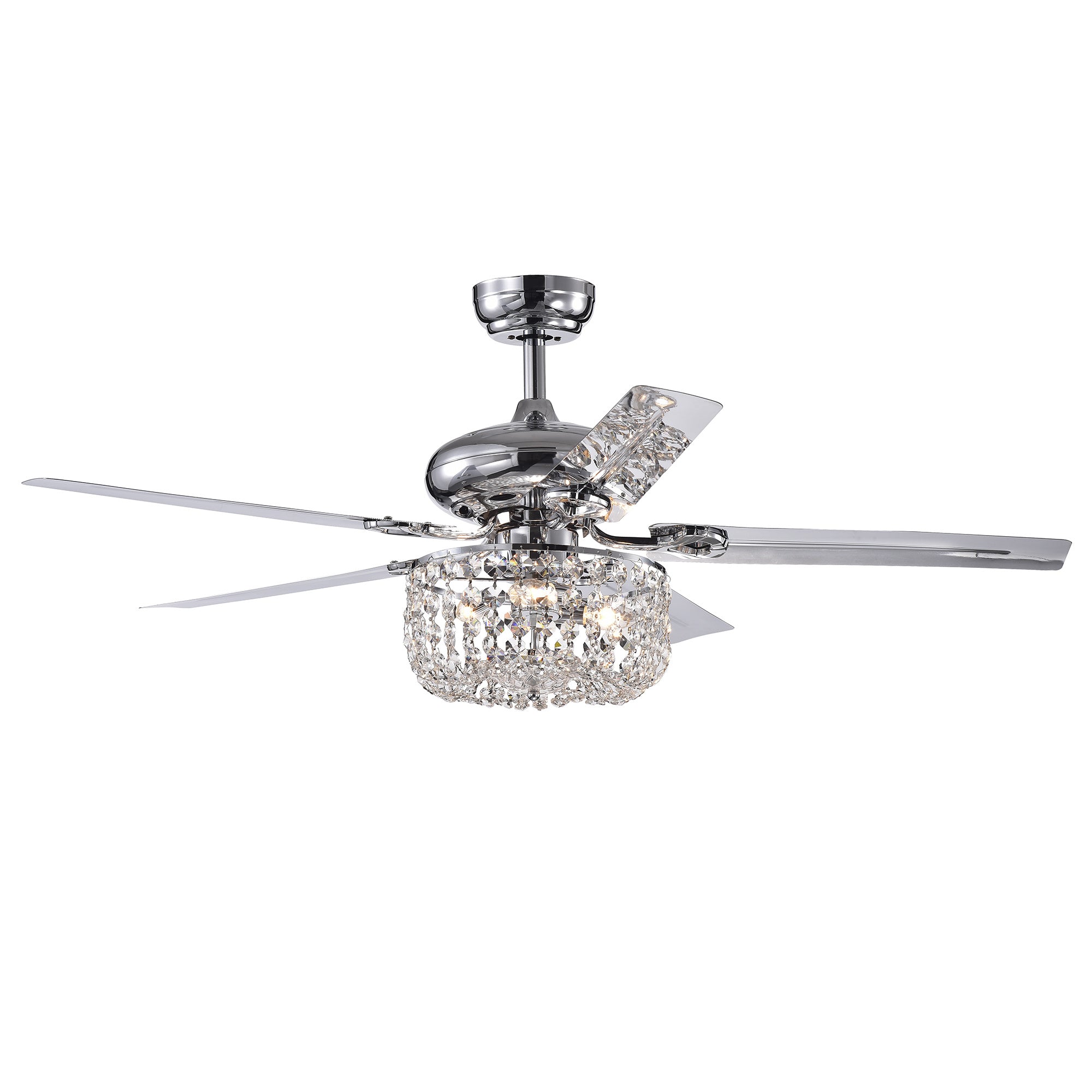 Silver Orchid Campbell 49-inch Chrome Lighted Ceiling Fan