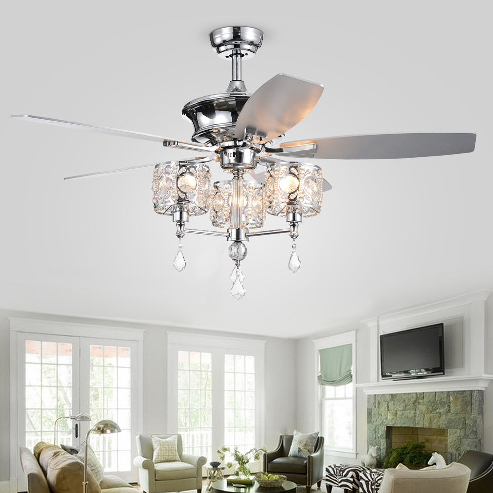 Miramis 5-Blade 52-Inch Chrome Lighted Ceiling Fan