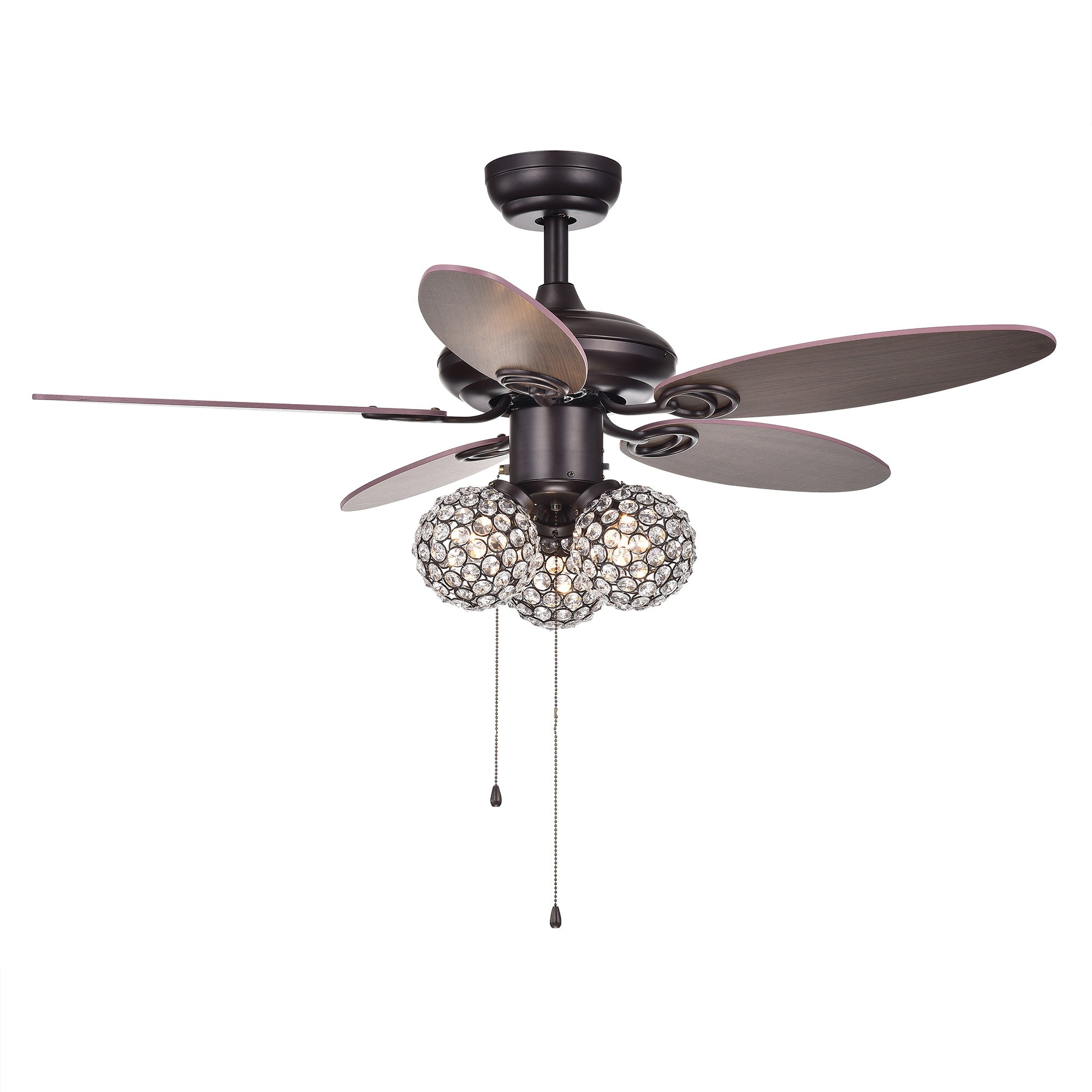 Casimer 5-blade 3-light Crystal Bronze 42" Ceiling Fan