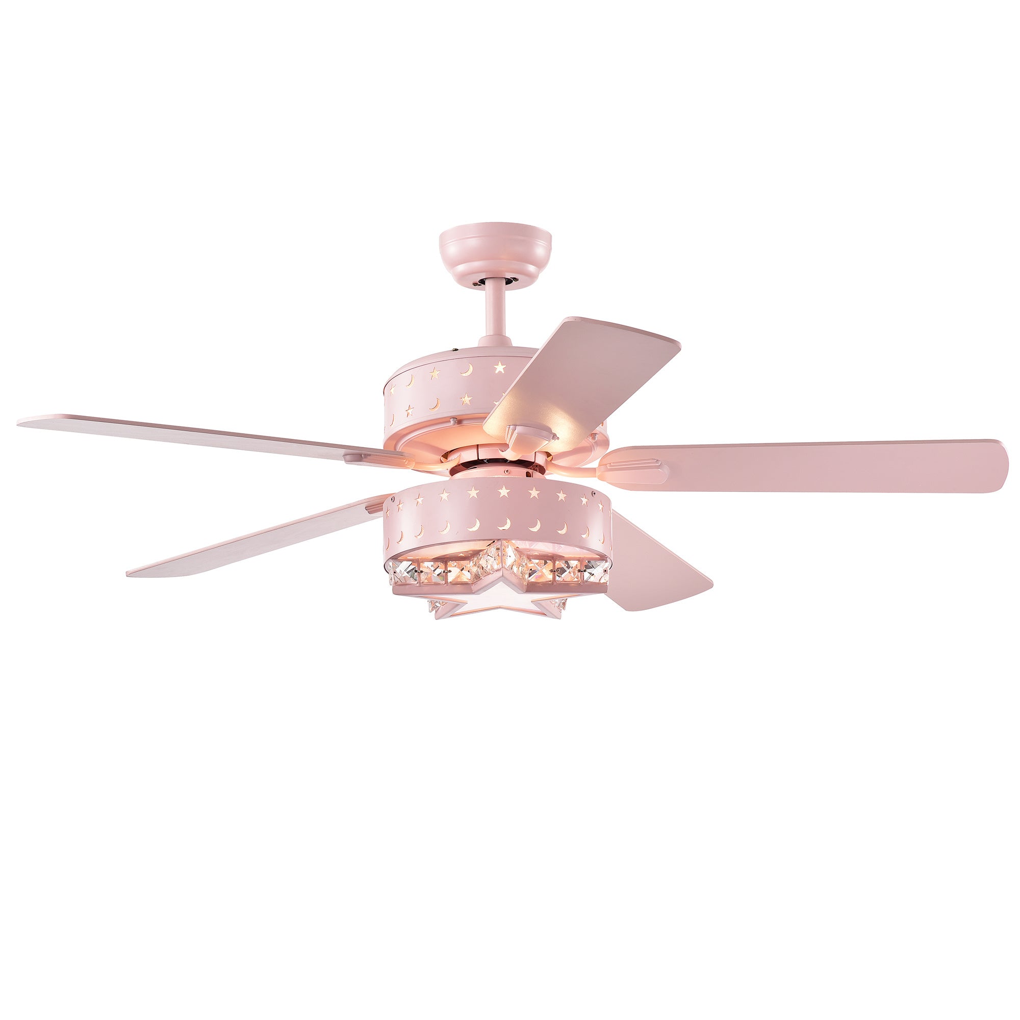 Funder 52-inch Star & Crescent Childrens Room Lighted Ceiling Fan