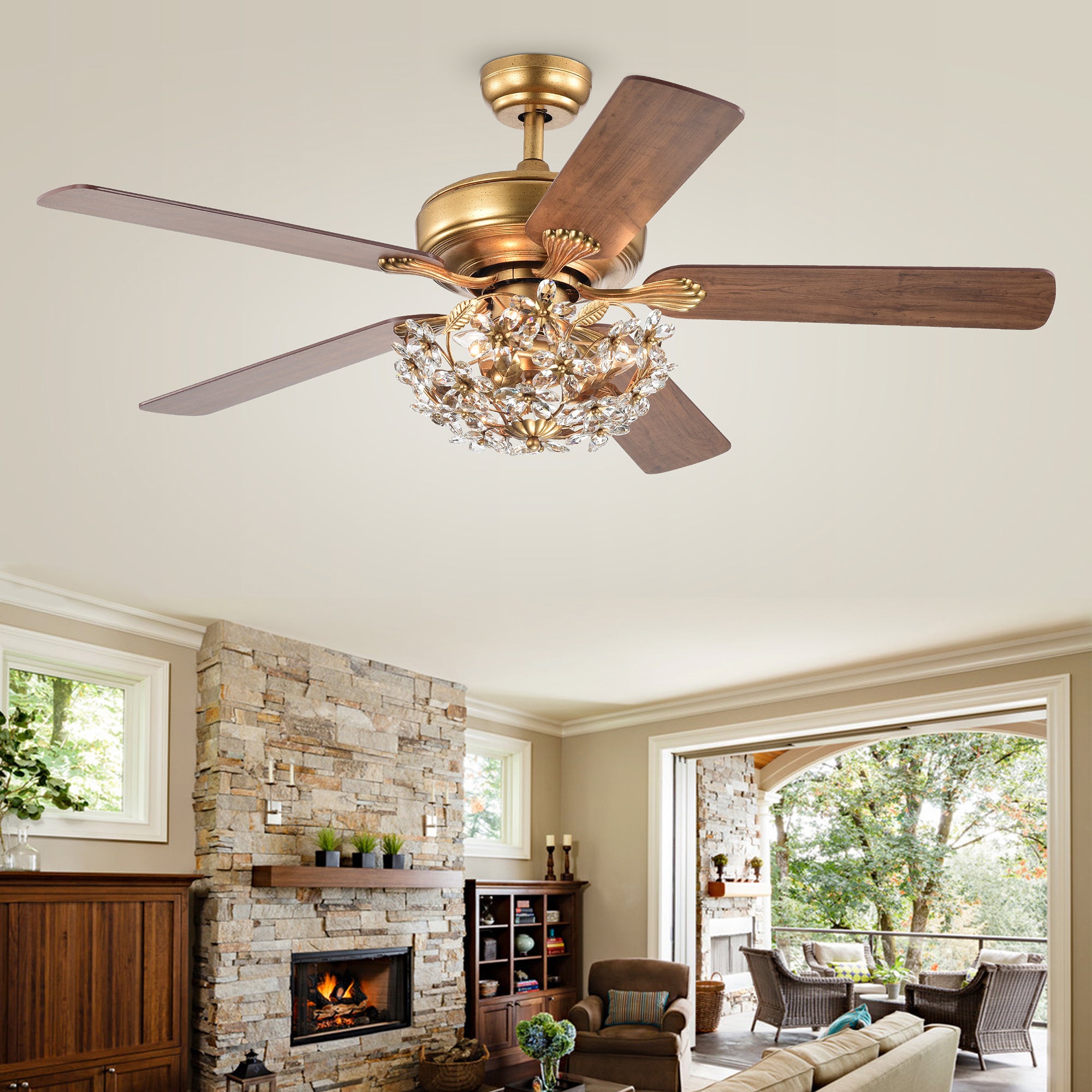 Nickoe Aged Gold 52 inch 5 Blade Ceiling Fan