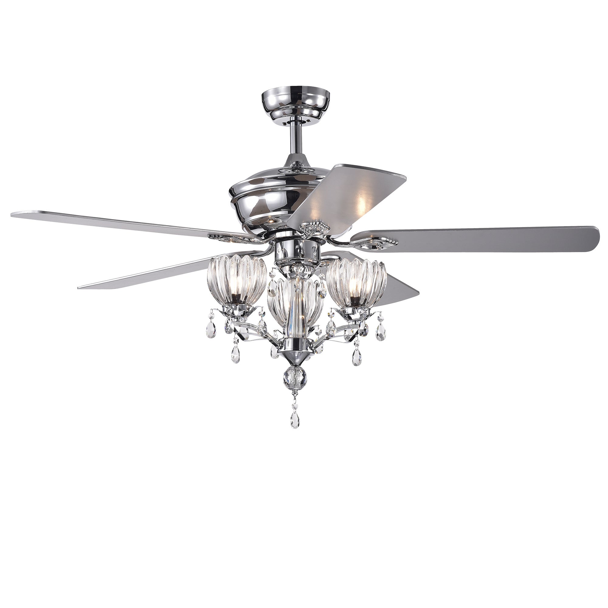 Silver Orchid Laurel 52-inch Chrome Lighted Ceiling Fan