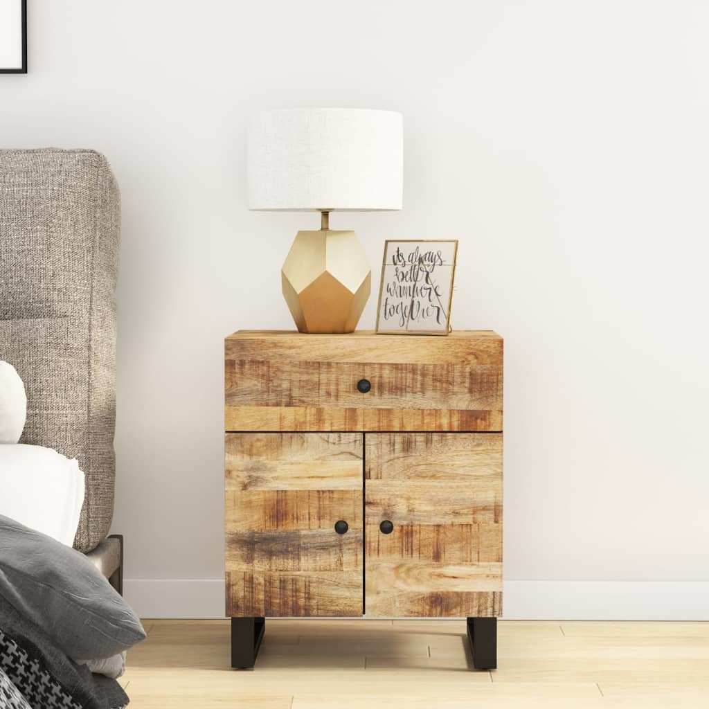 Bedside Cabinet 19.7"x13"x23.6" Solid Wood Mango&Engineered Wood