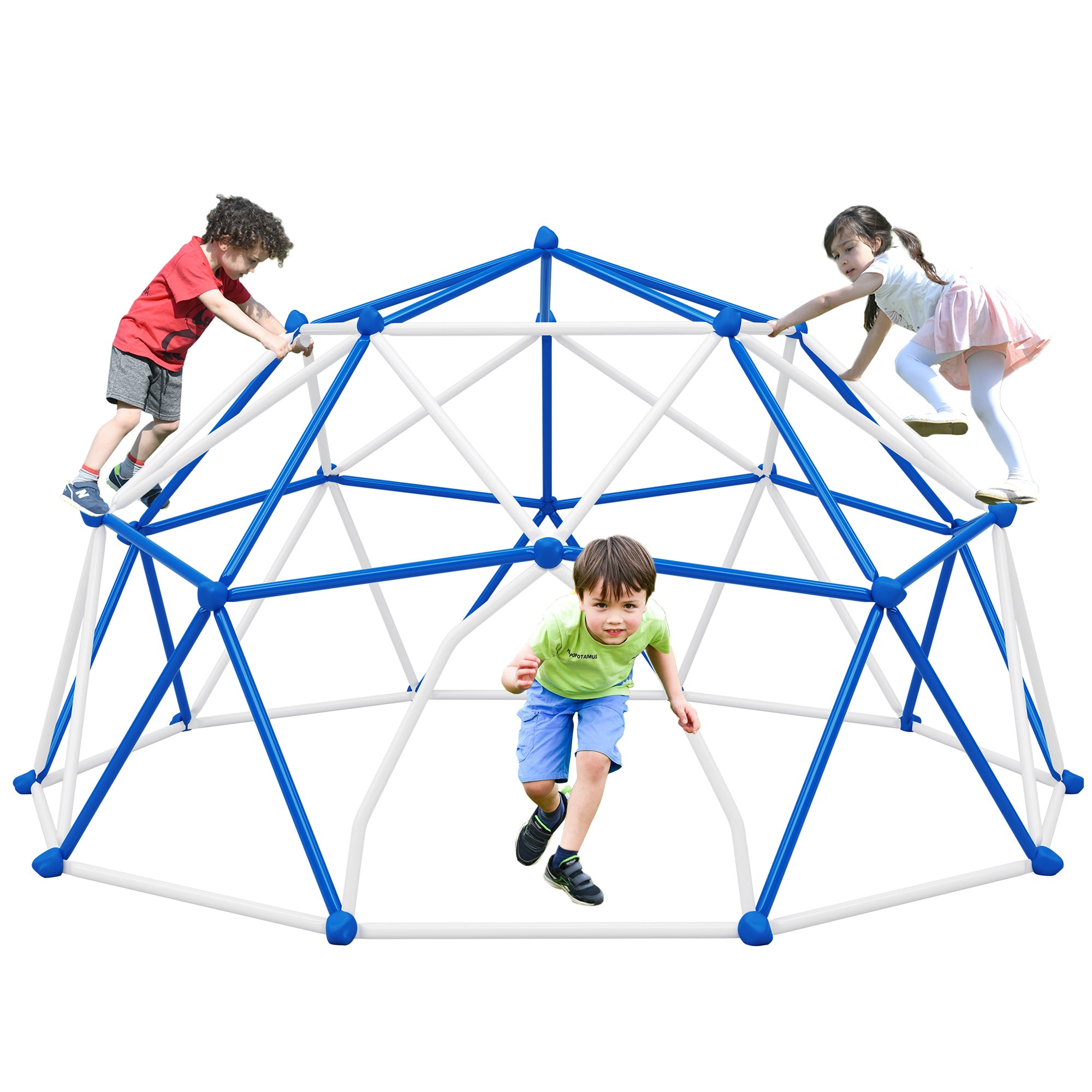 11ft Geometric Dome Climber Play Center, Kids Climbing Dome Tower, Rust & UV Resistant Steel Supporting 900 LBS