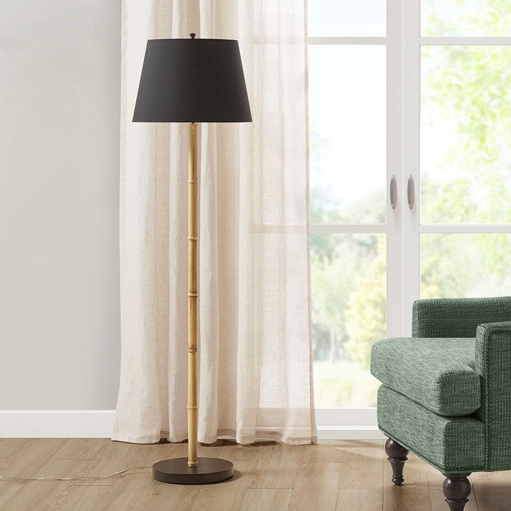 Metal Bamboo Floor Lamp 60"H